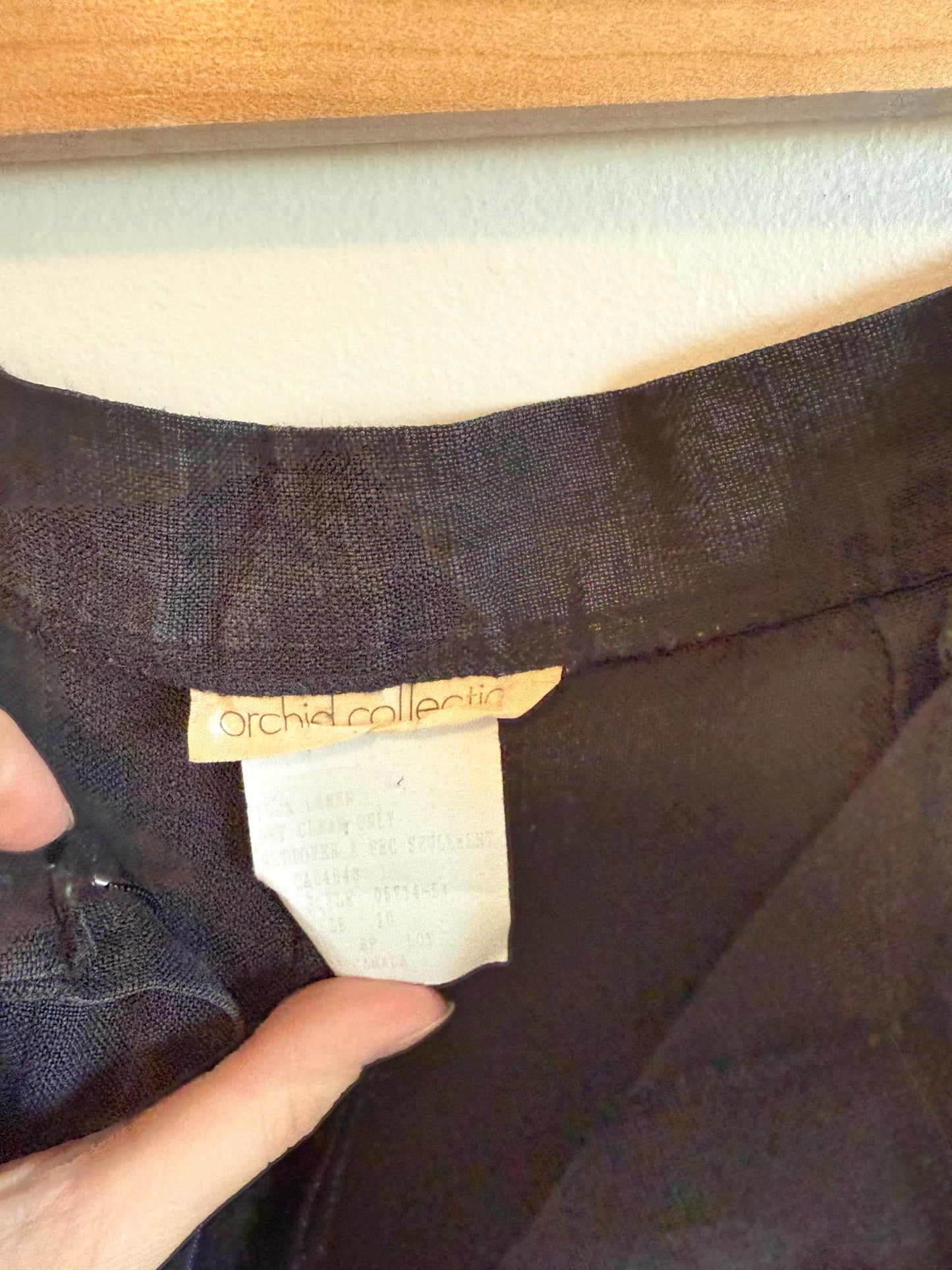 Vintage Wide Leg Linen Pants in Black (Size S)