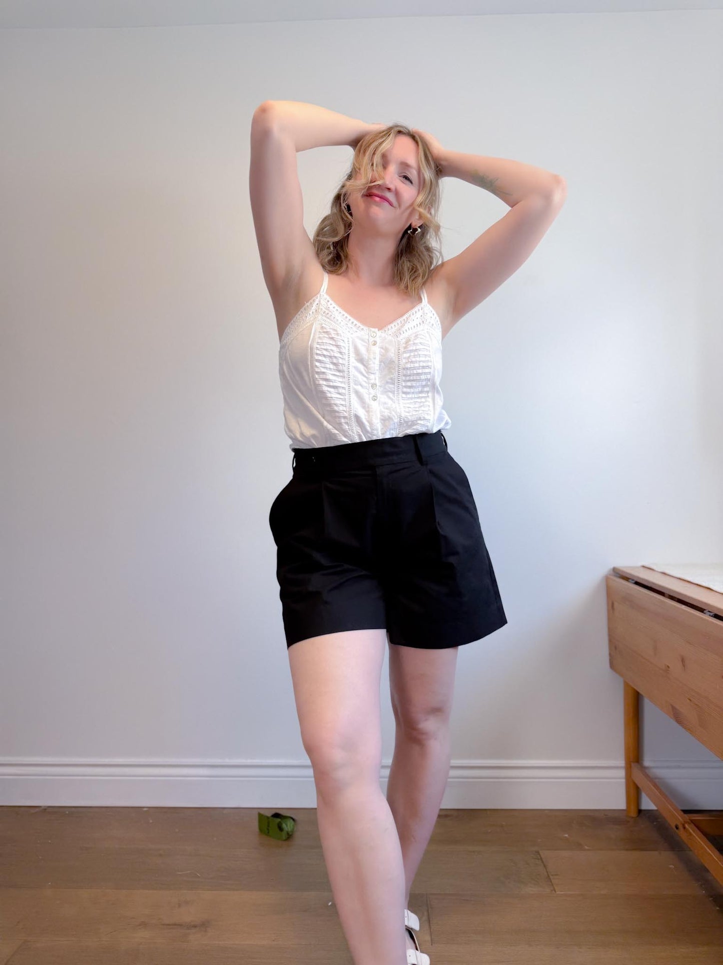 Proenza Schouler Designer Cotton/Linen Shorts in Black (Size L)