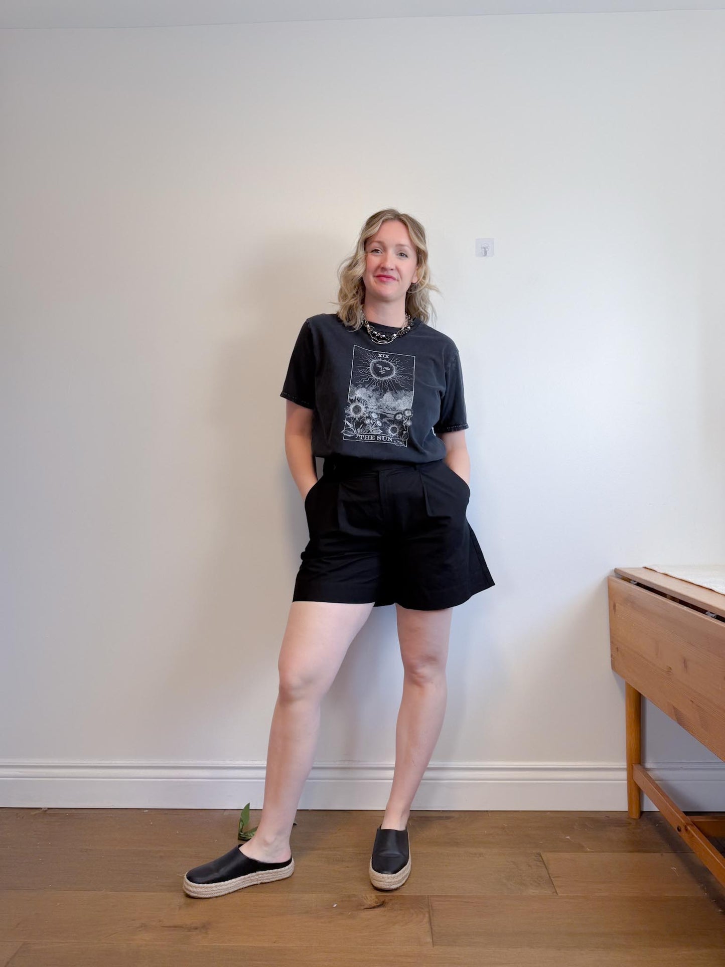 Proenza Schouler Designer Cotton/Linen Shorts in Black (Size L)