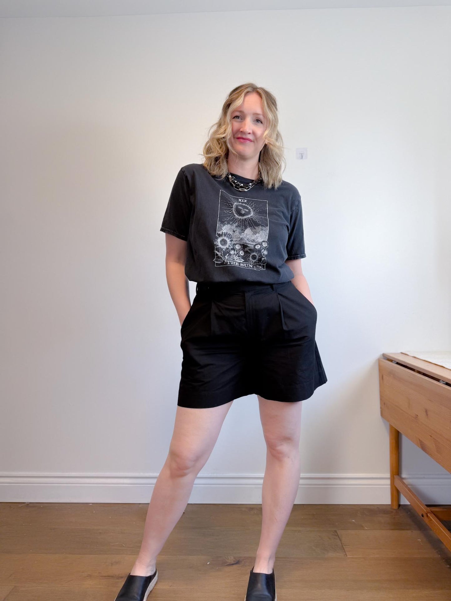 Proenza Schouler Designer Cotton/Linen Shorts in Black (Size L)