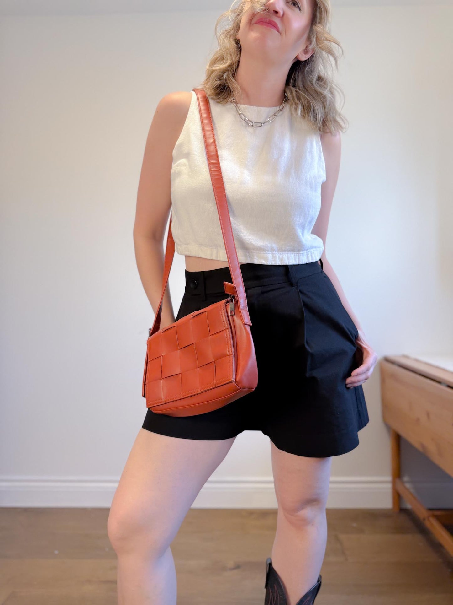 Proenza Schouler Designer Cotton/Linen Shorts in Black (Size L)