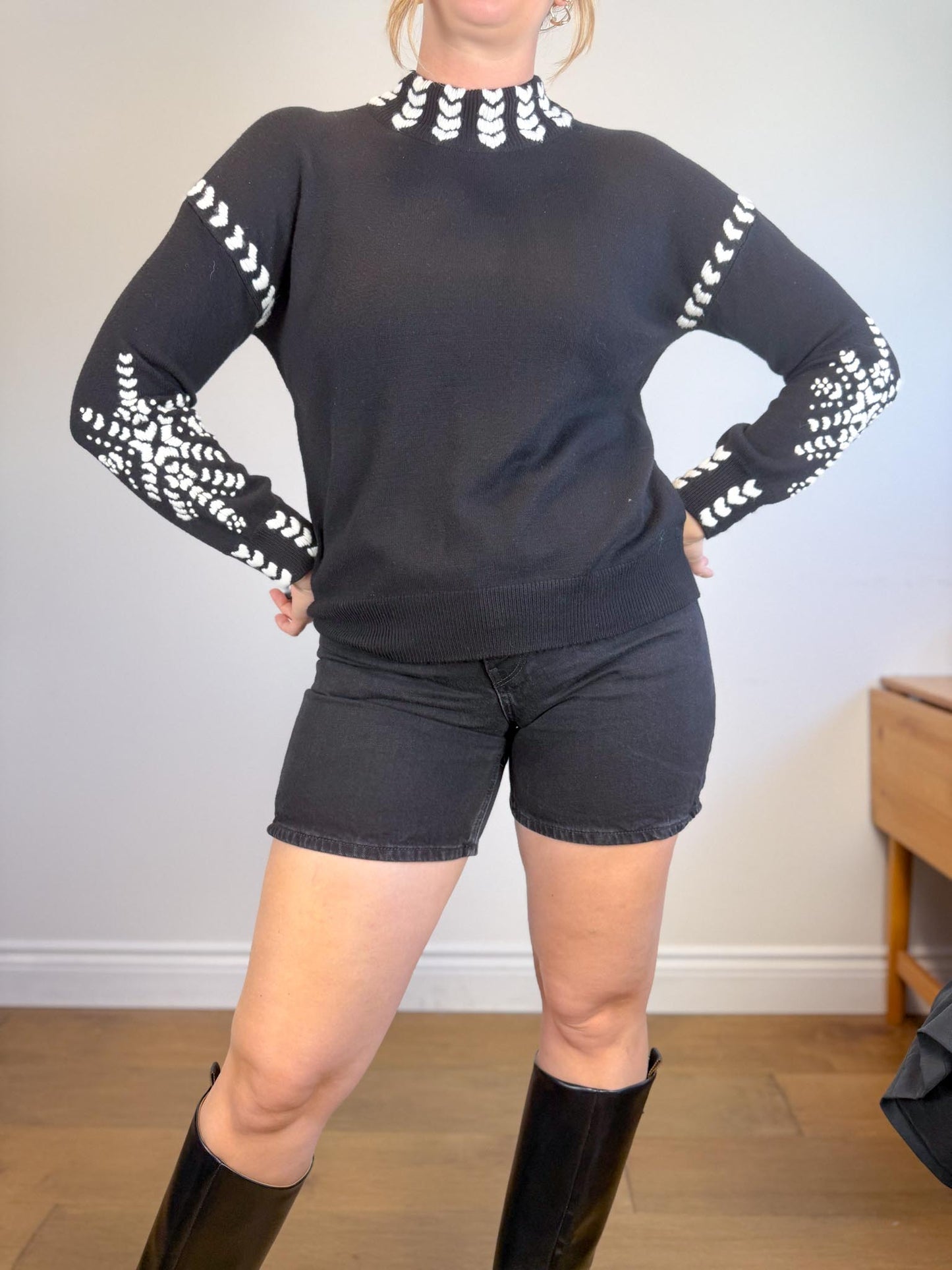 COS Black Denim Shorts (Size 30)