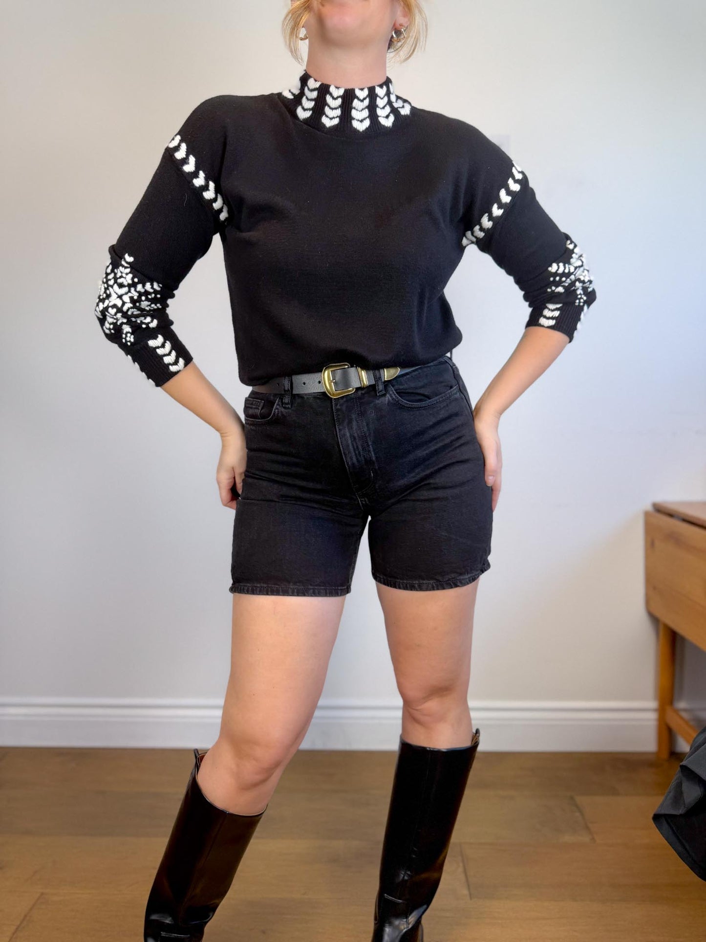 COS Black Denim Shorts (Size 30)