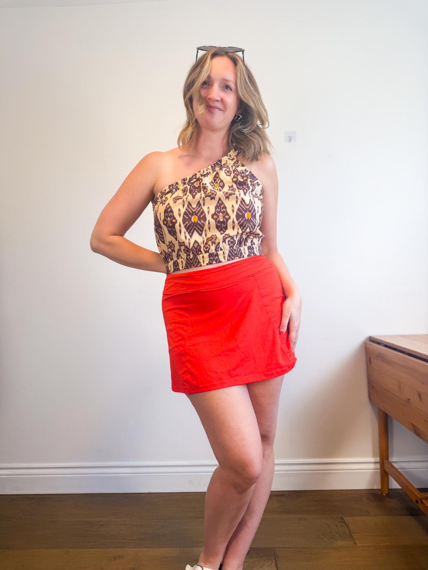 BAILEY / 44 One Shoulder Cropped Tank in Aztec Brown NWT (Size L)