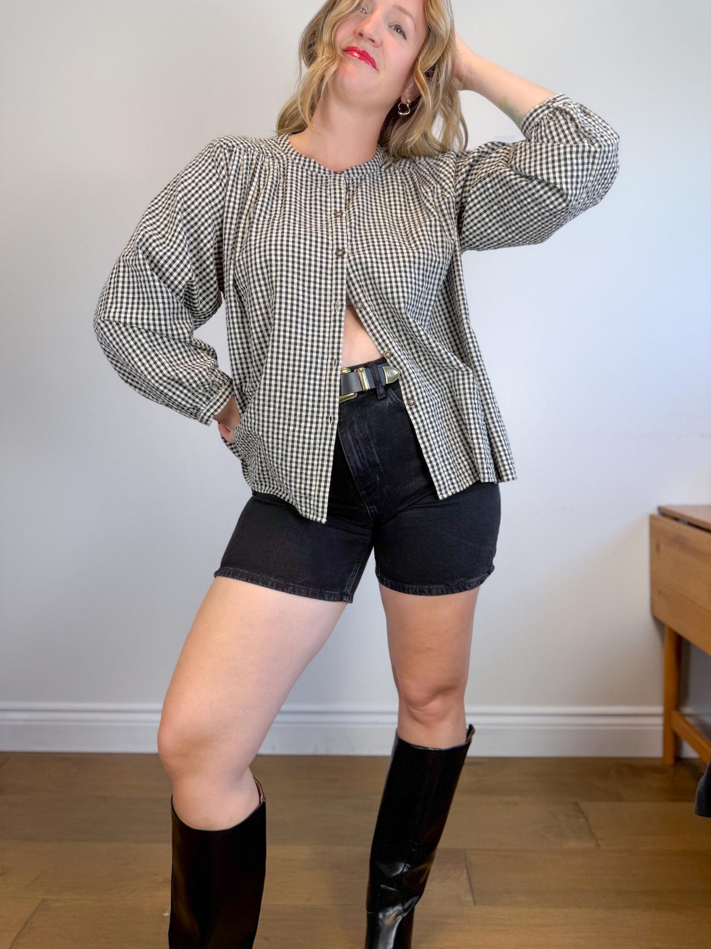 COS Black Denim Shorts (Size 30)