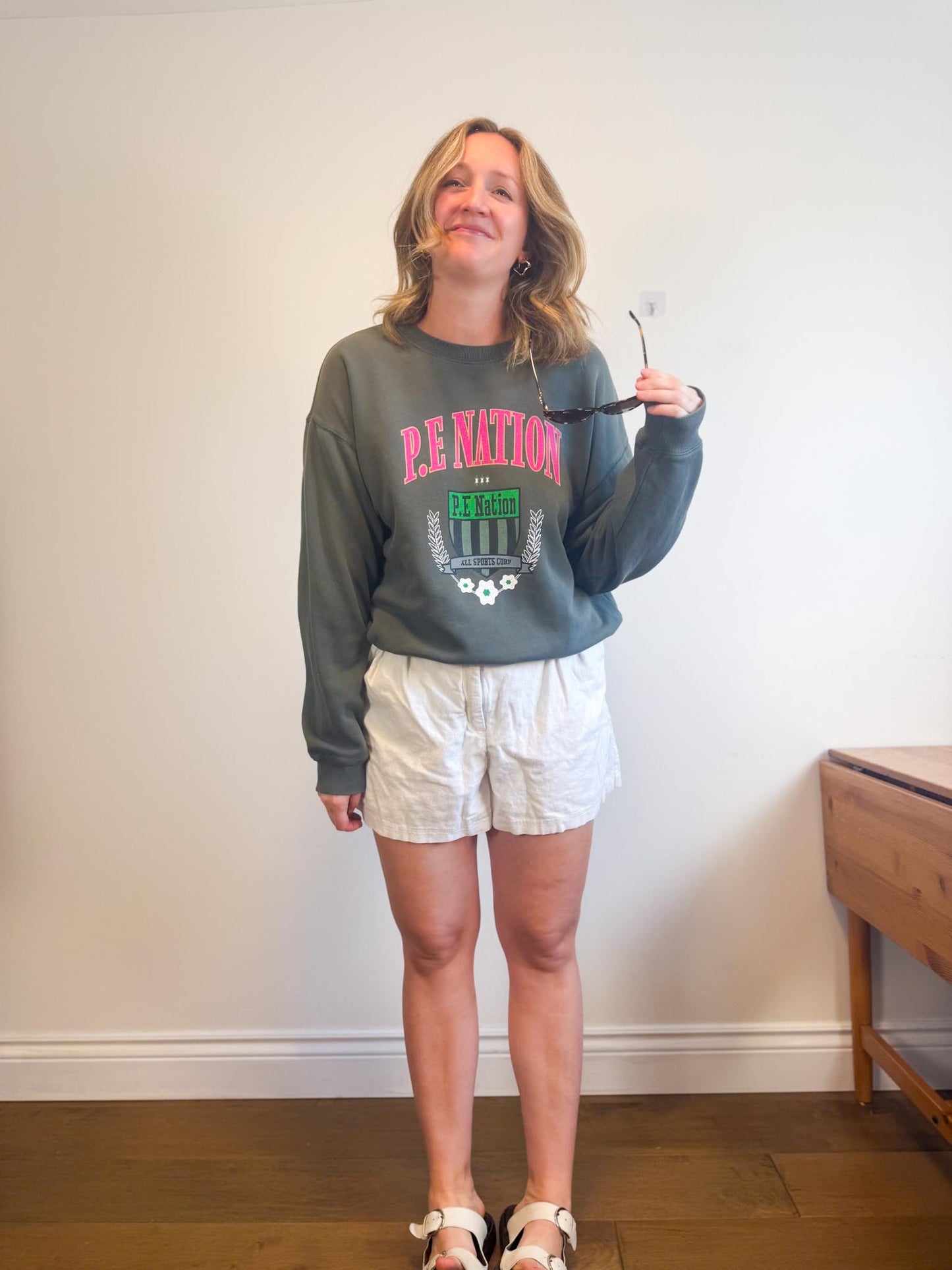 P.E Nation Crewneck in Green/Pink (Size S/M)
