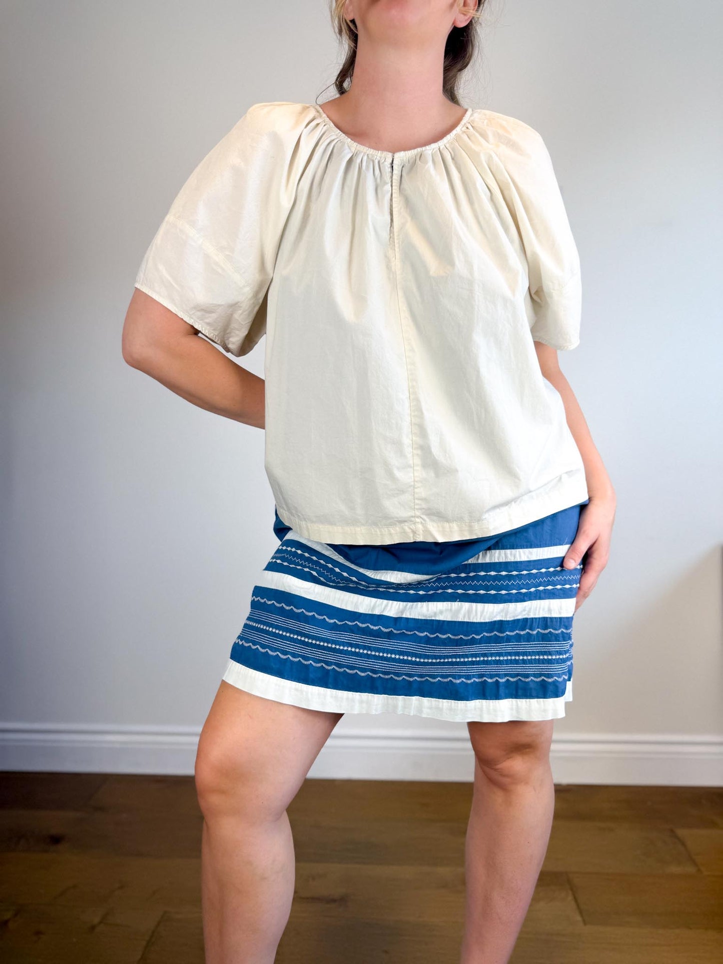Gap Wide Sleeve Blouse in Neutral (Size XL)
