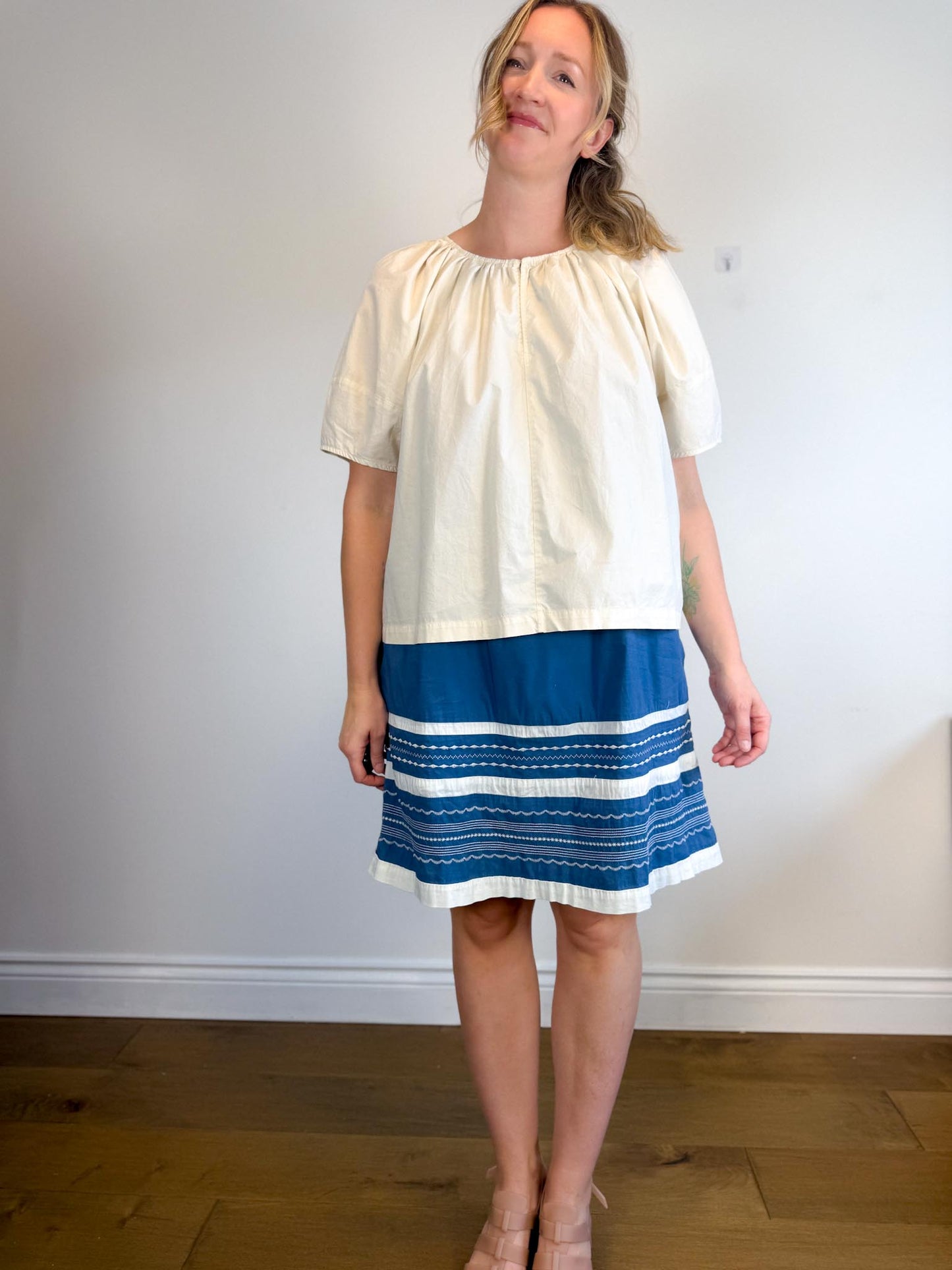 Gap Wide Sleeve Blouse in Neutral (Size XL)