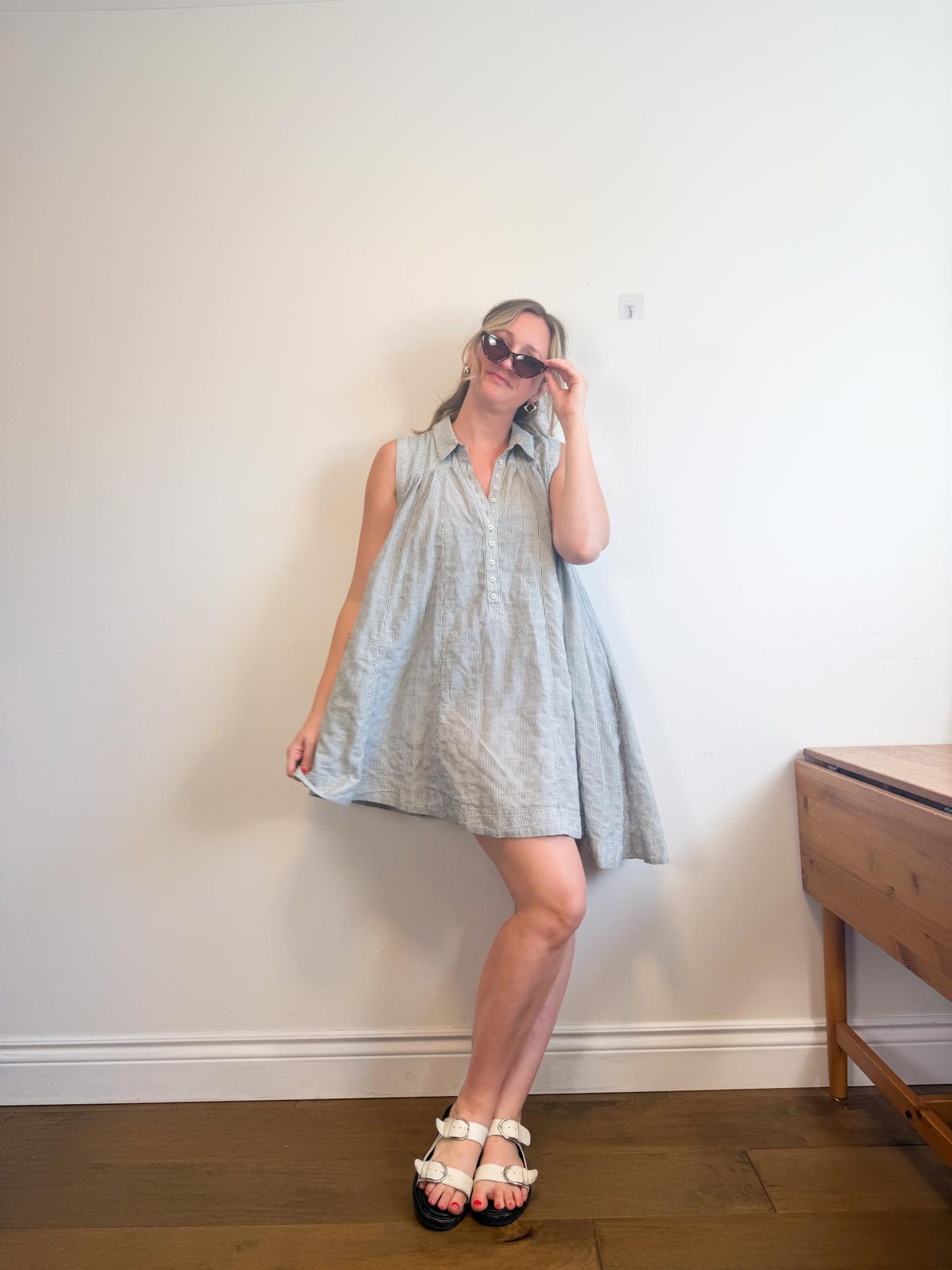 Free People "Young Spirit Striped Tunic Dress" (Size M/L)