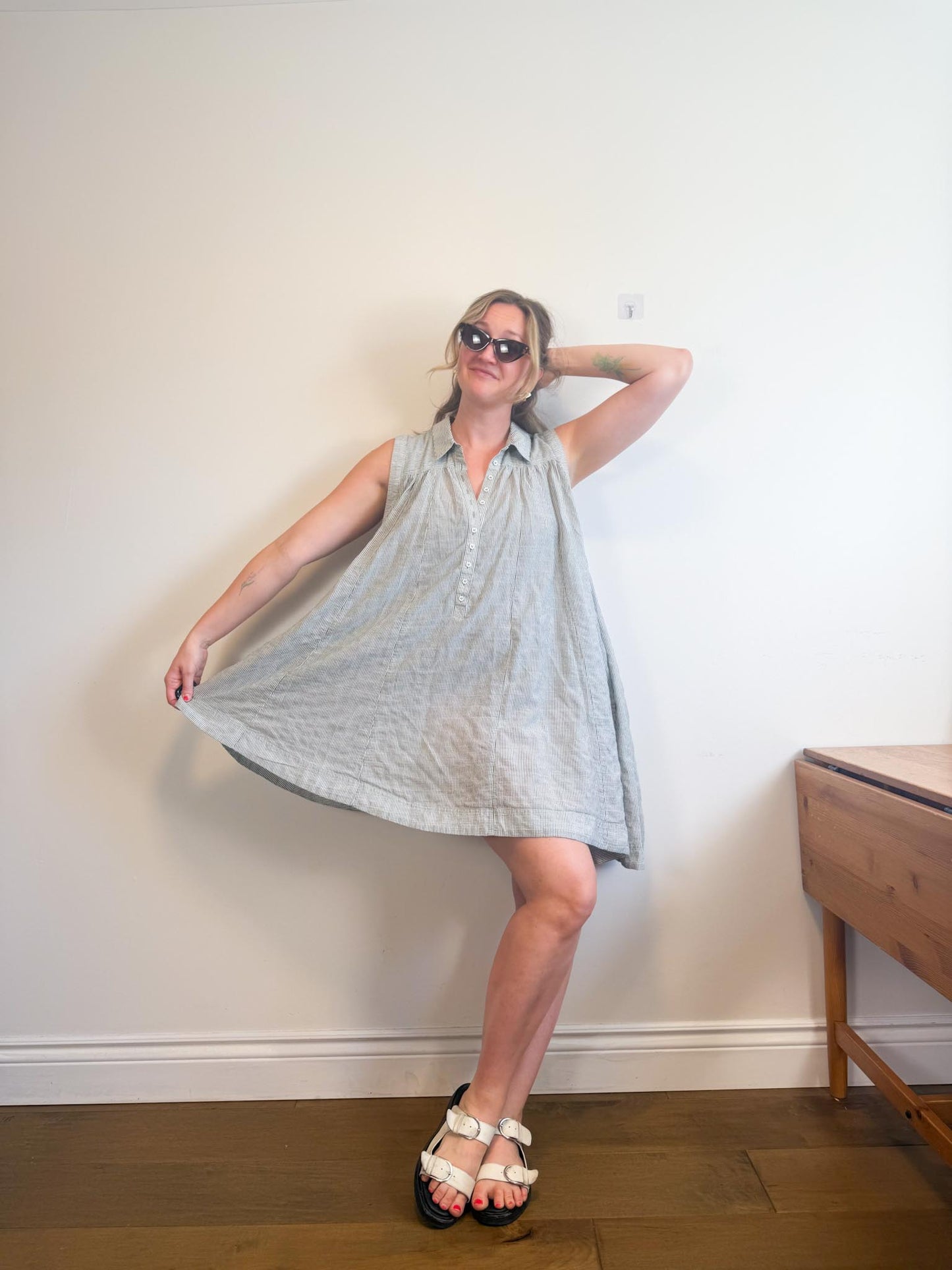 Free People "Young Spirit Striped Tunic Dress" (Size M/L)