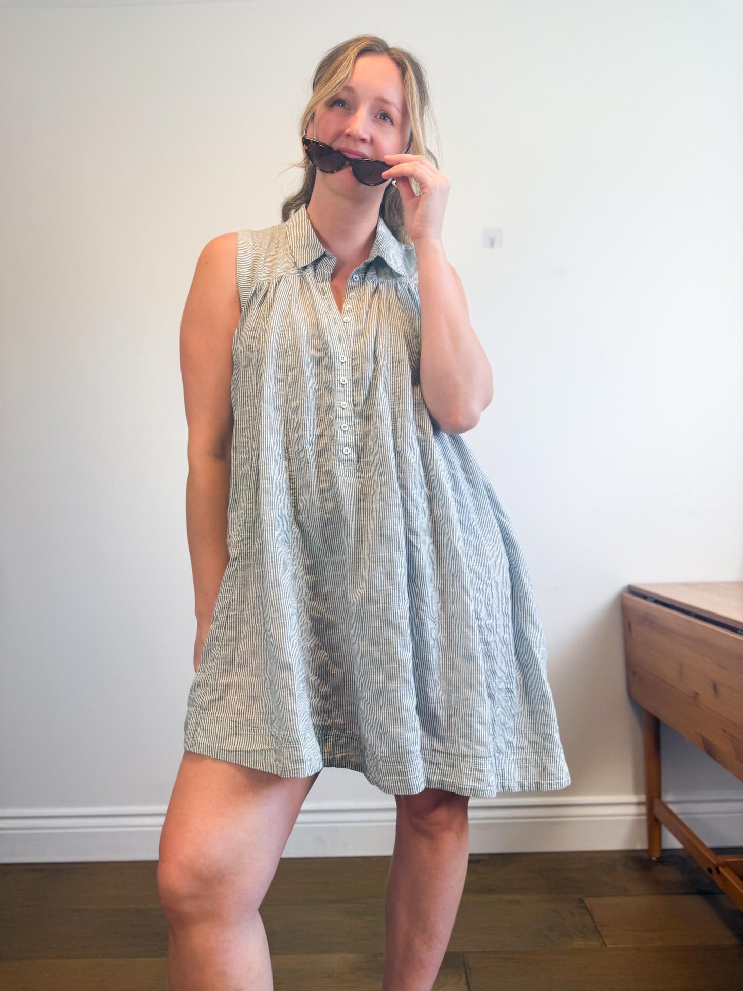 Free People "Young Spirit Striped Tunic Dress" (Size M/L)