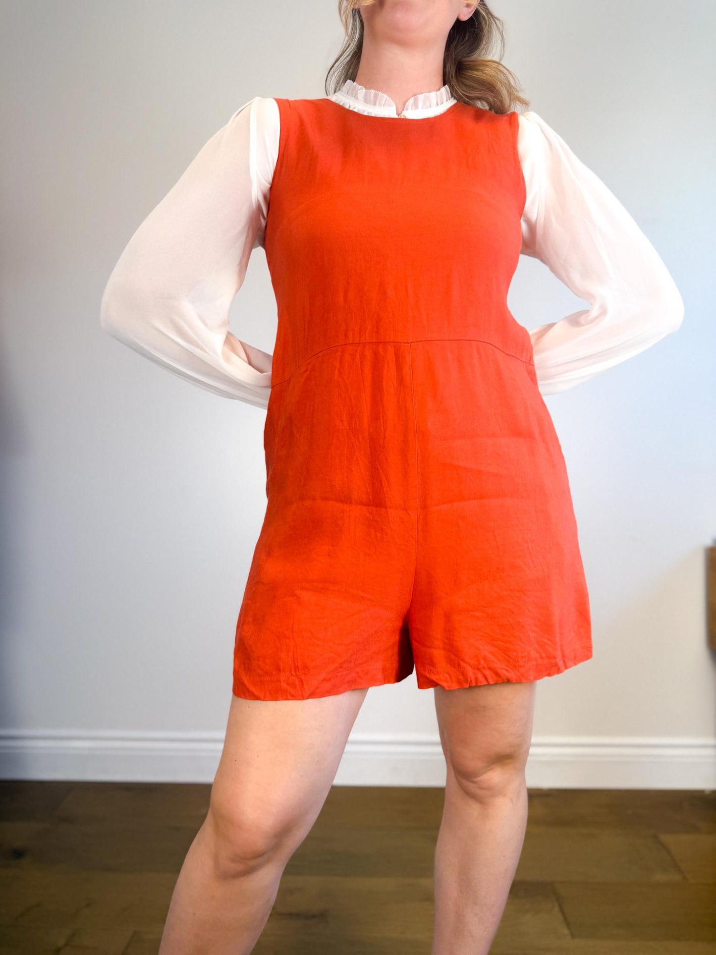 Allison Wonderland Slow Fashion "Chillin' Romper in Rust" (Size 10)