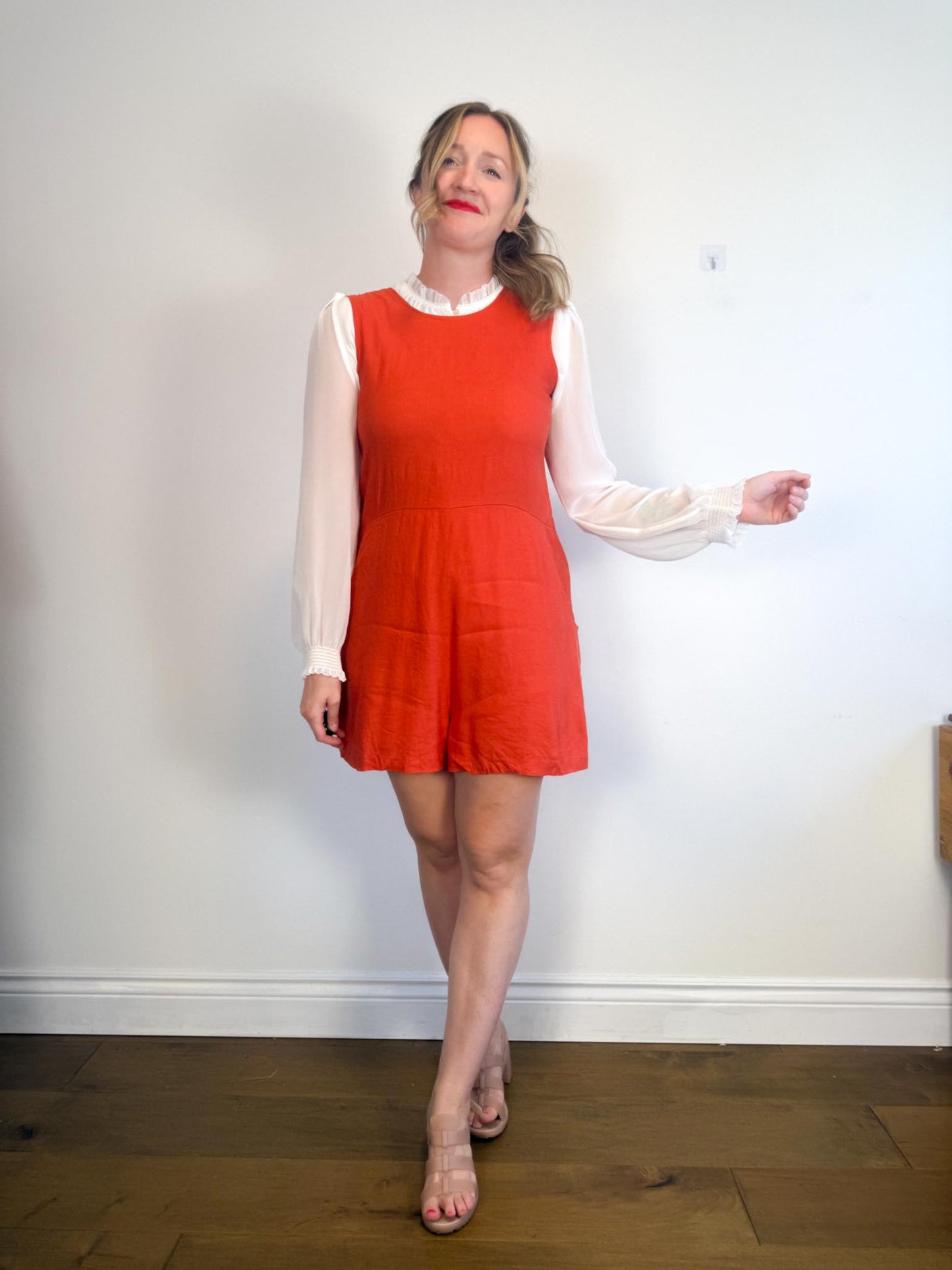 Allison Wonderland Slow Fashion "Chillin' Romper in Rust" (Size 10)