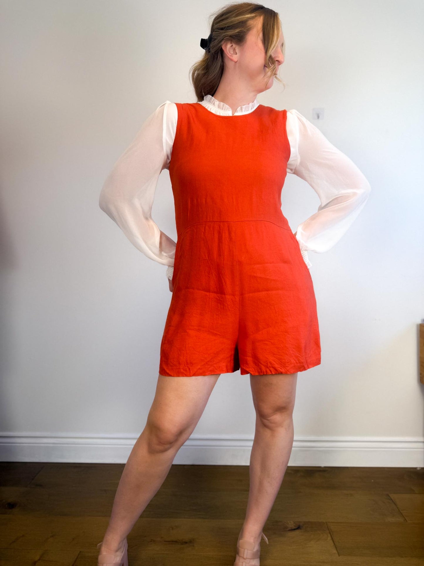 Allison Wonderland Slow Fashion "Chillin' Romper in Rust" (Size 10)