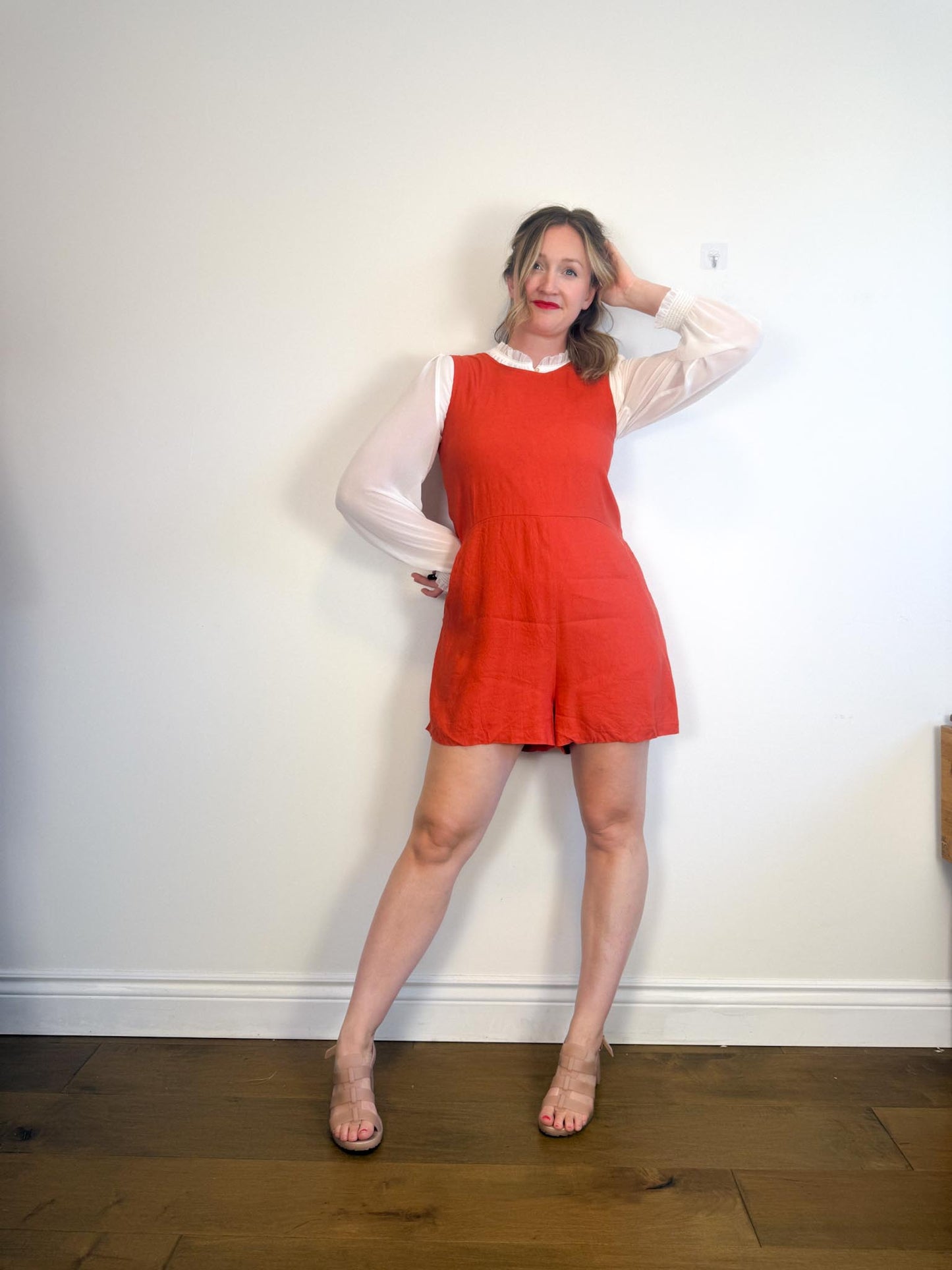 Allison Wonderland Slow Fashion "Chillin' Romper in Rust" (Size 10)