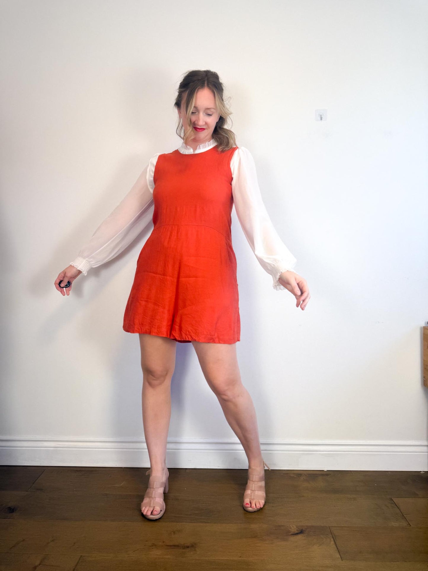 Allison Wonderland Slow Fashion "Chillin' Romper in Rust" (Size 10)