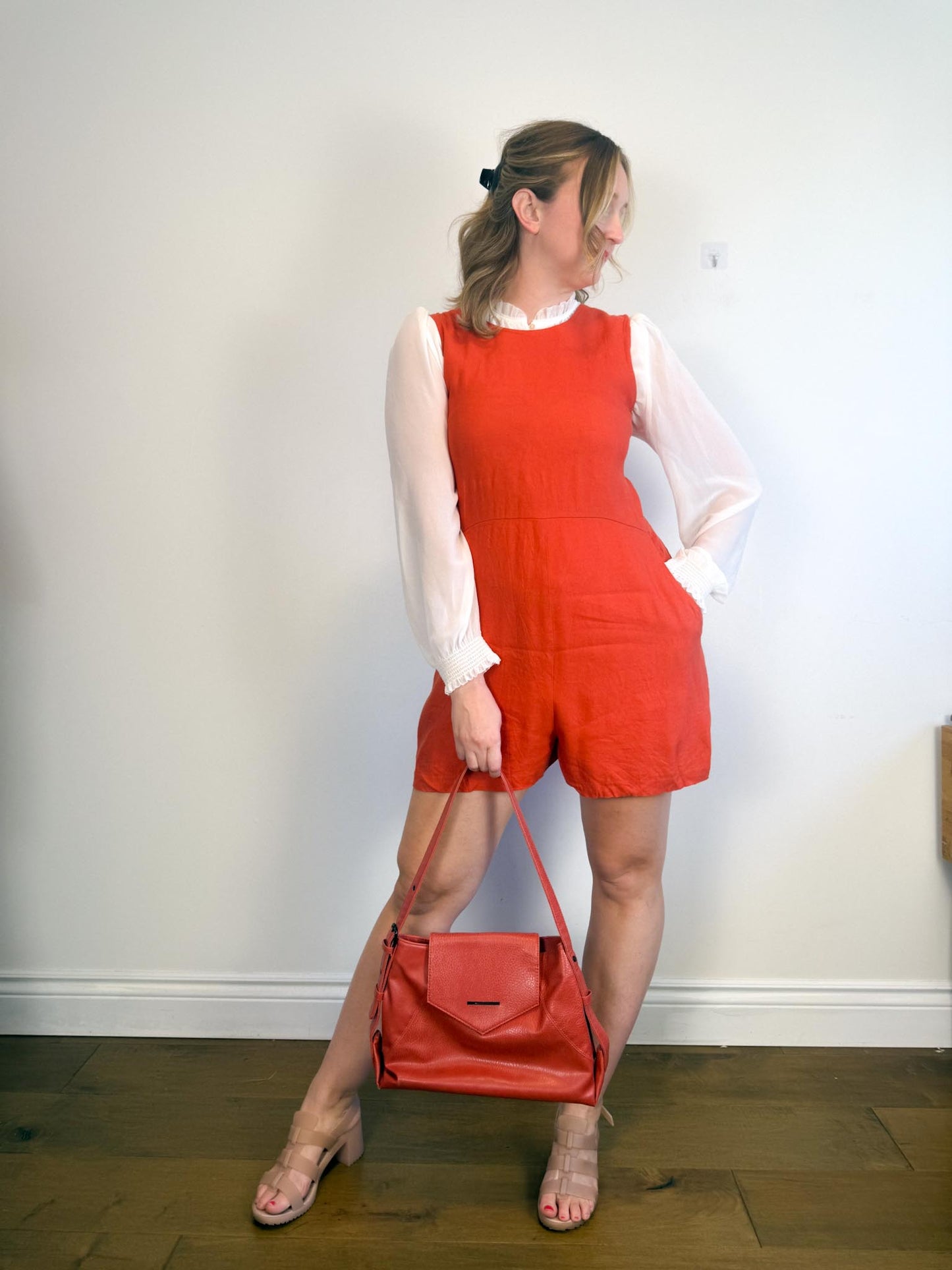 Allison Wonderland Slow Fashion "Chillin' Romper in Rust" (Size 10)