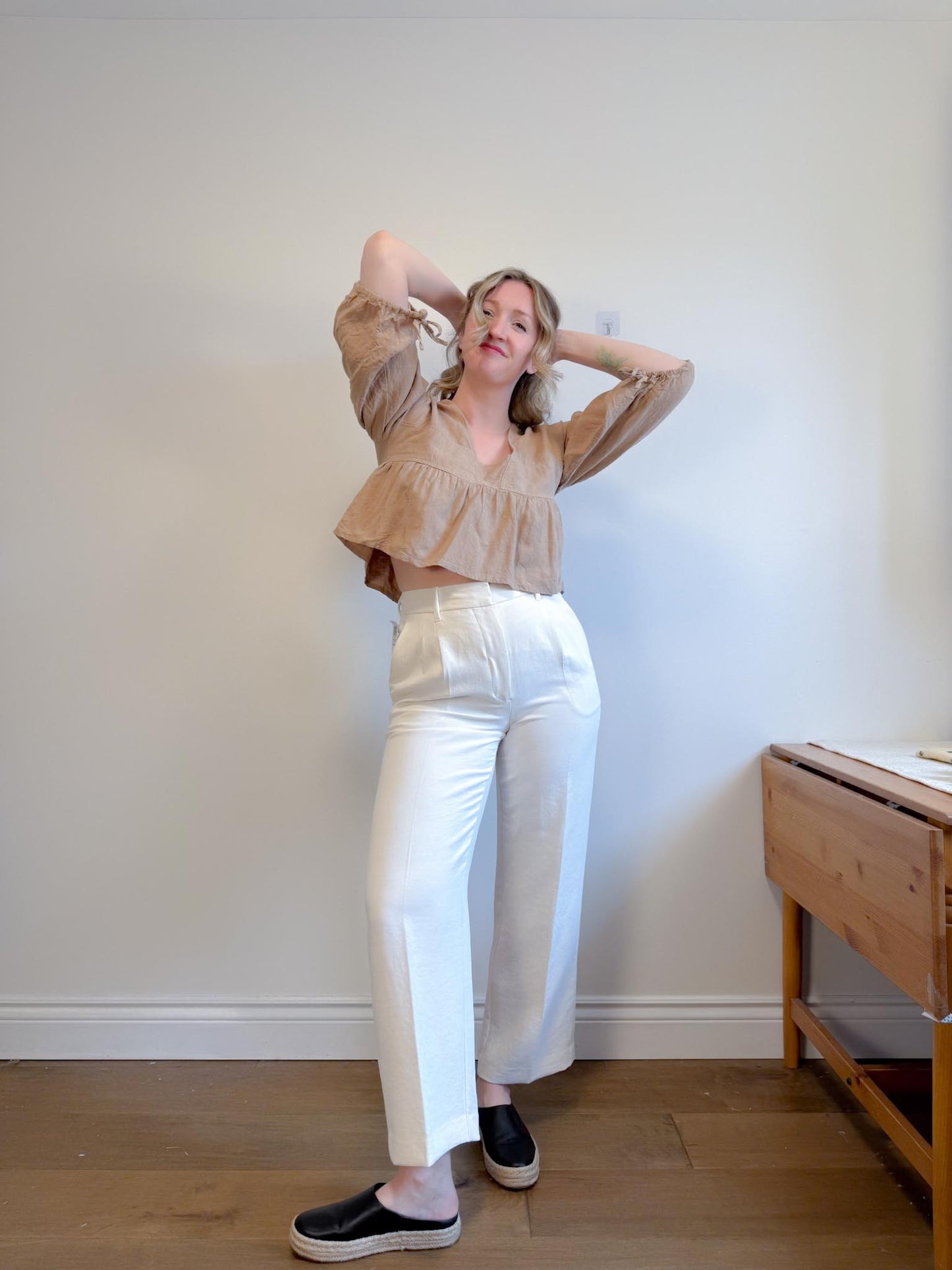 Harly Jae Slow Fashion Cropped Linen Top (Size XS-M)