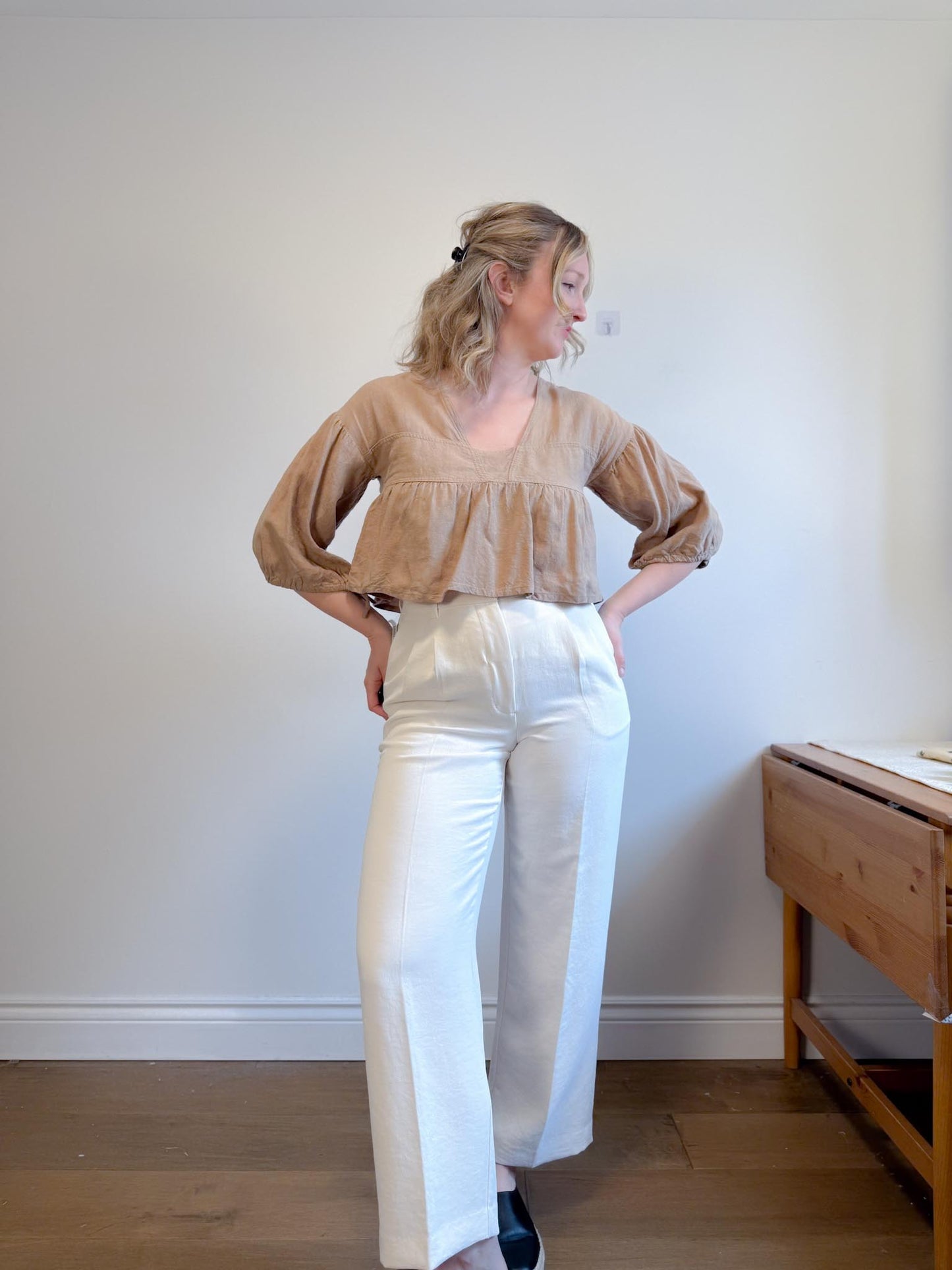 Harly Jae Slow Fashion Cropped Linen Top (Size XS-M)