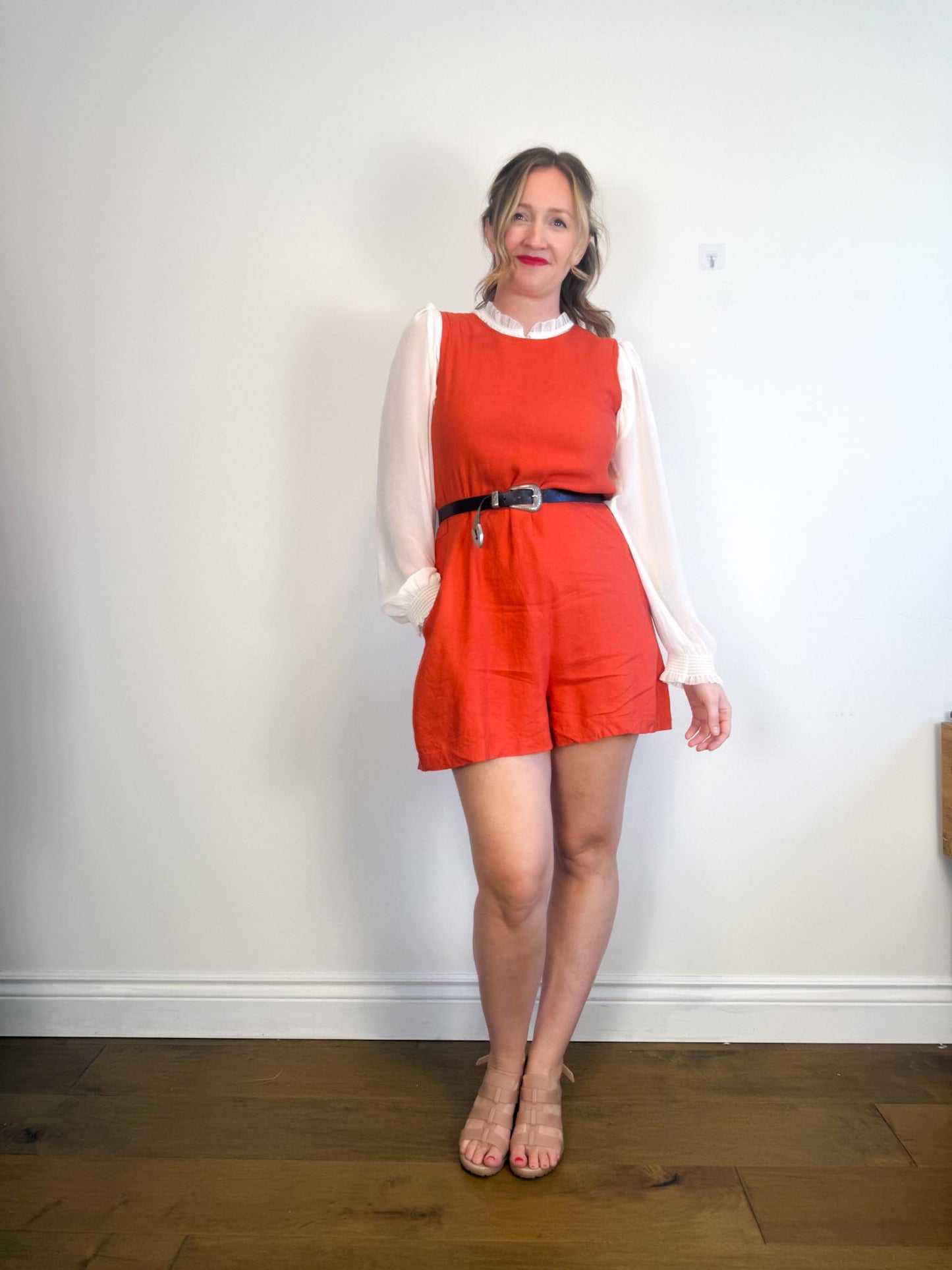 Allison Wonderland Slow Fashion "Chillin' Romper in Rust" (Size 10)