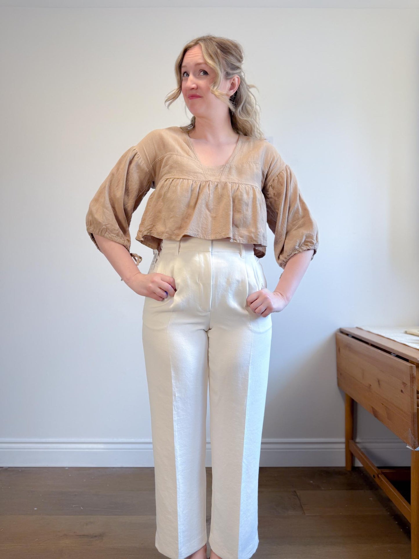 Harly Jae Slow Fashion Cropped Linen Top (Size XS-M)