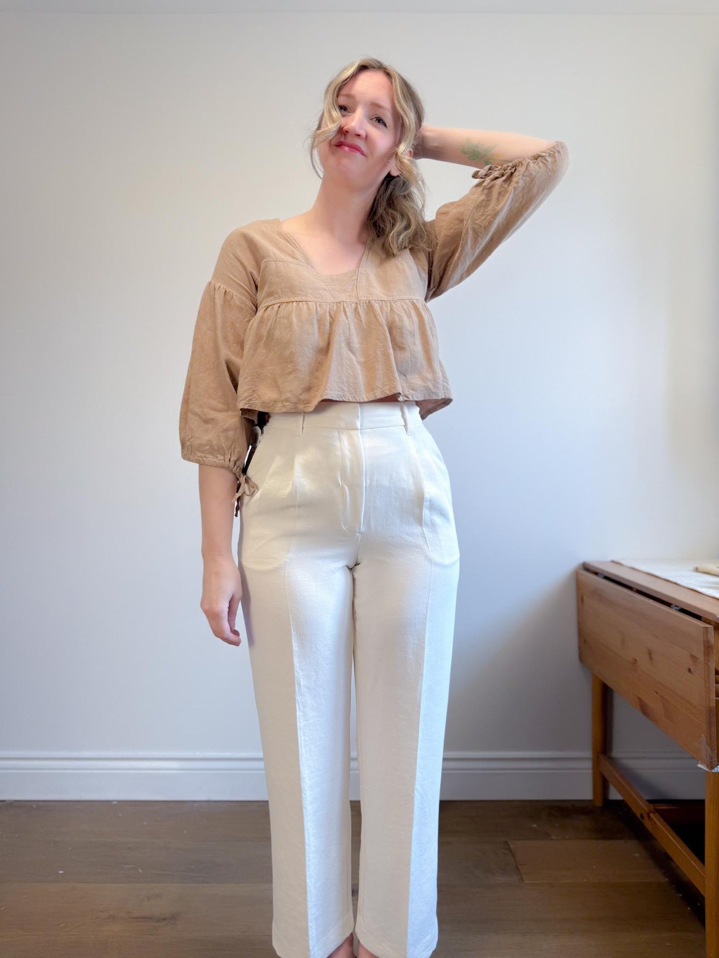 Harly Jae Slow Fashion Cropped Linen Top (Size XS-M)