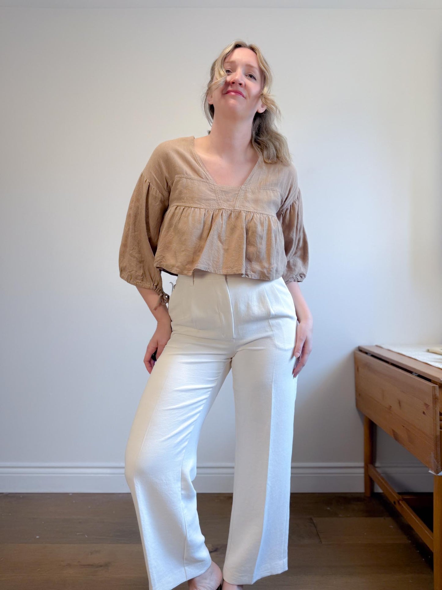 Harly Jae Slow Fashion Cropped Linen Top (Size XS-M)