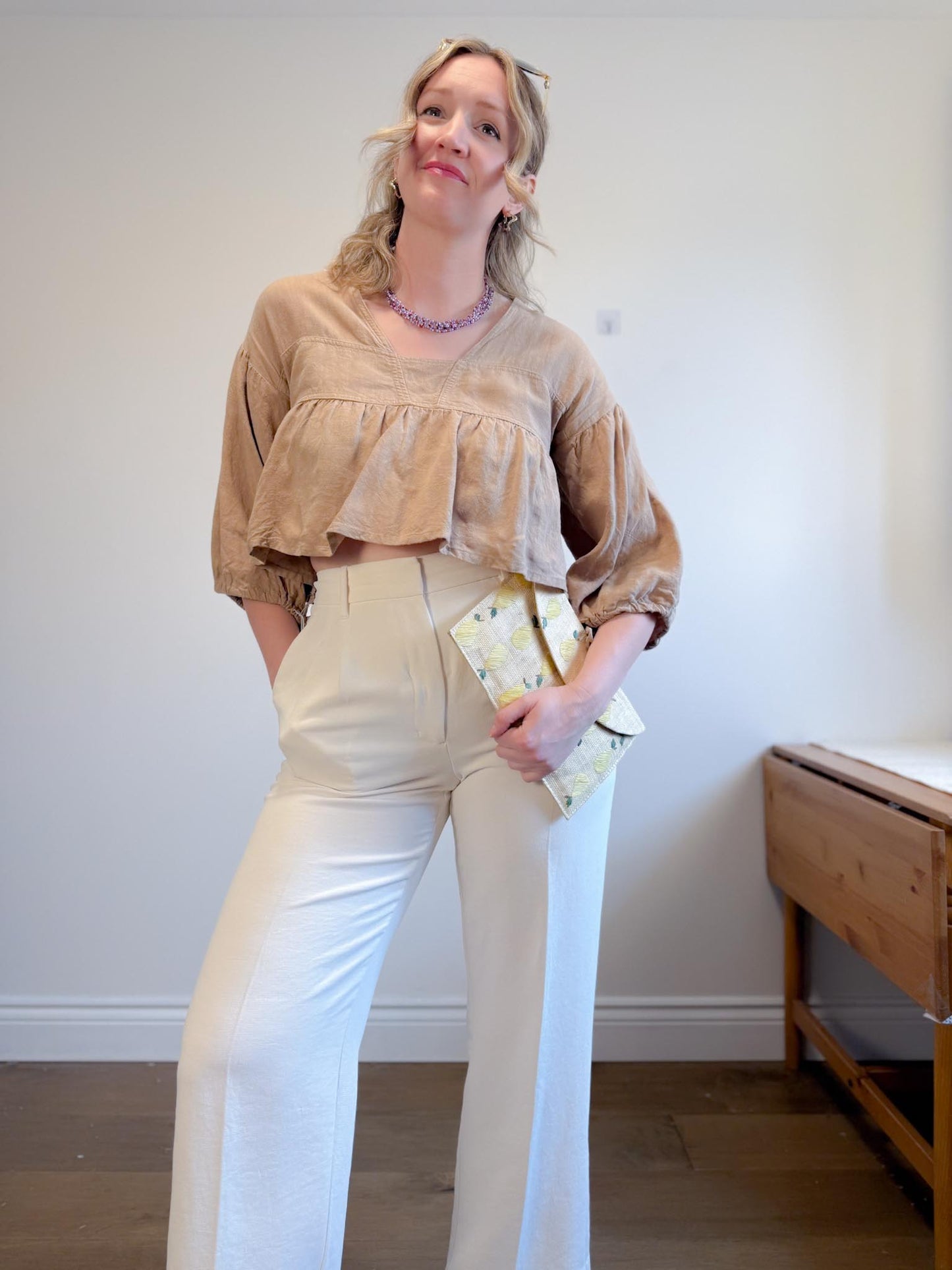 Harly Jae Slow Fashion Cropped Linen Top (Size XS-M)