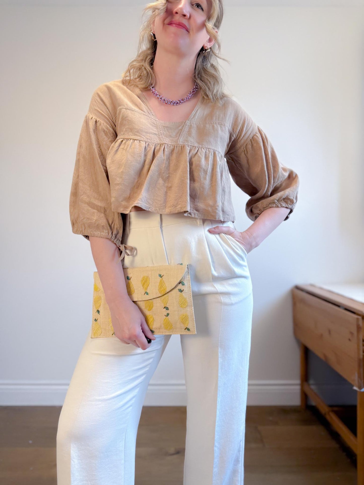 Harly Jae Slow Fashion Cropped Linen Top (Size XS-M)