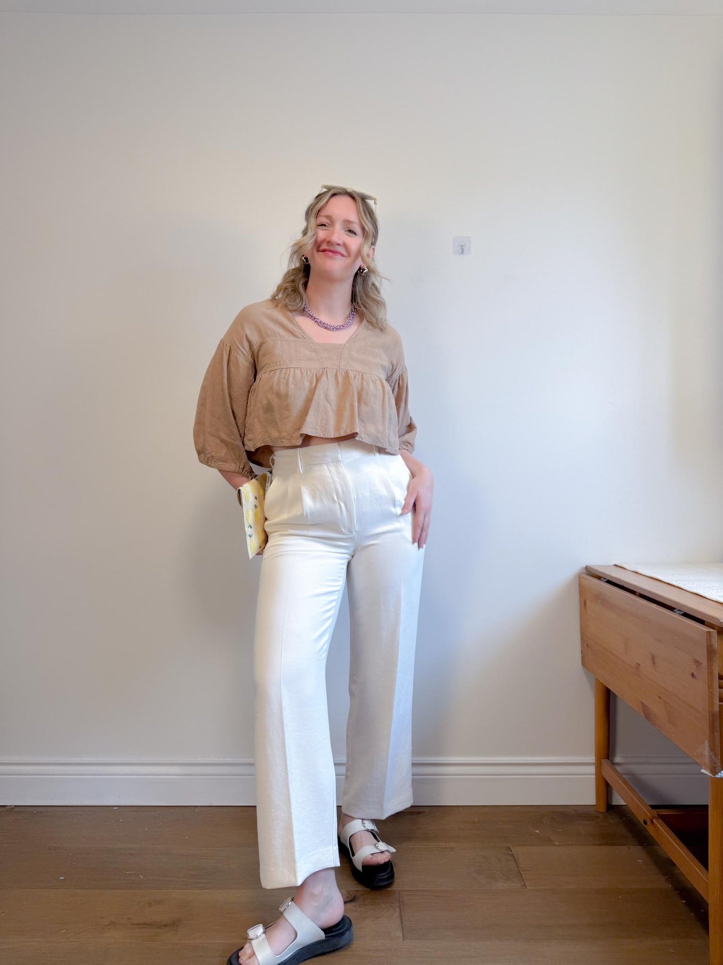 Harly Jae Slow Fashion Cropped Linen Top (Size XS-M)