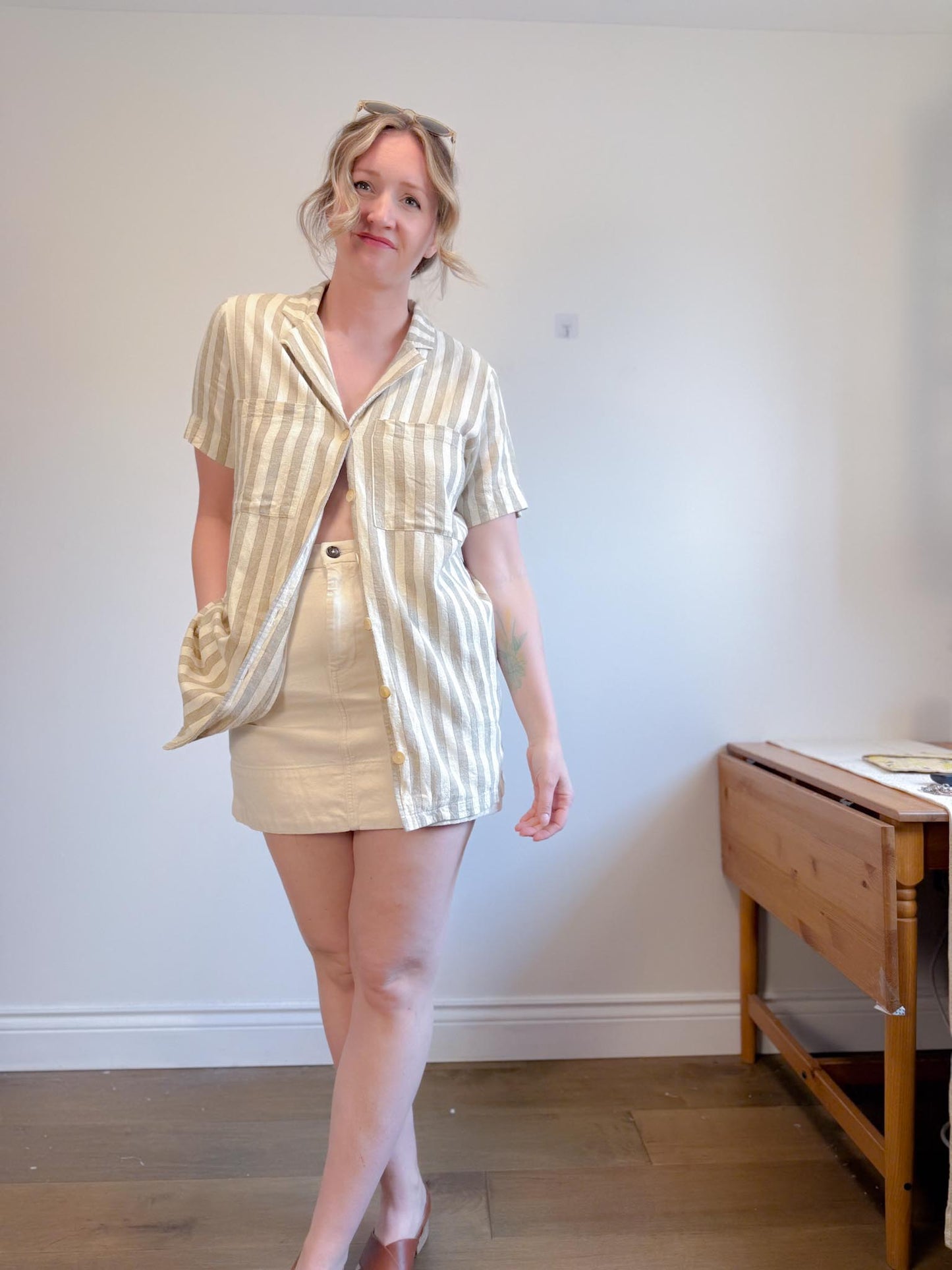 Rylee & Cru Striped Linen Blouse (Size S/M)