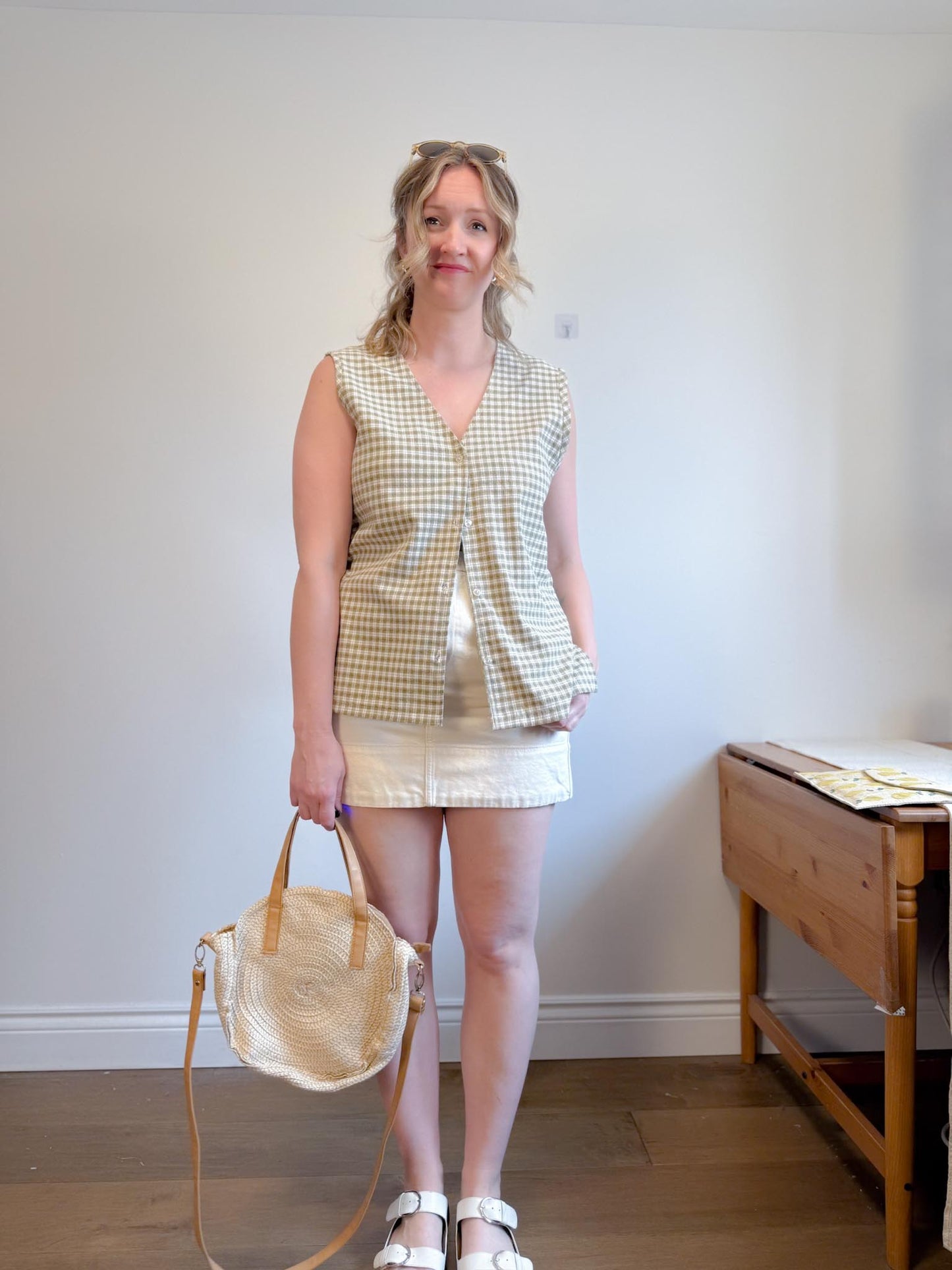 Vintage Plaid Vest (Size L/XL)