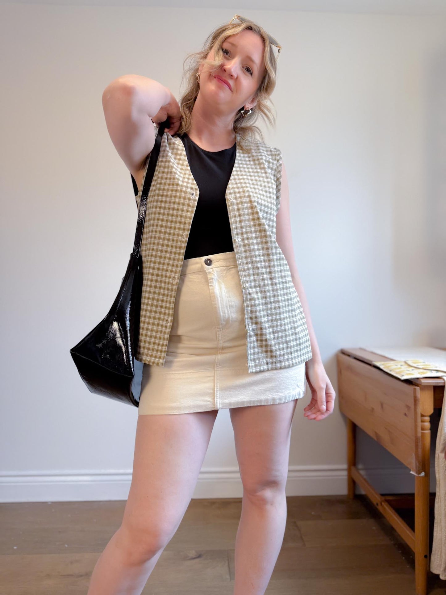 Vintage Plaid Vest (Size L/XL)