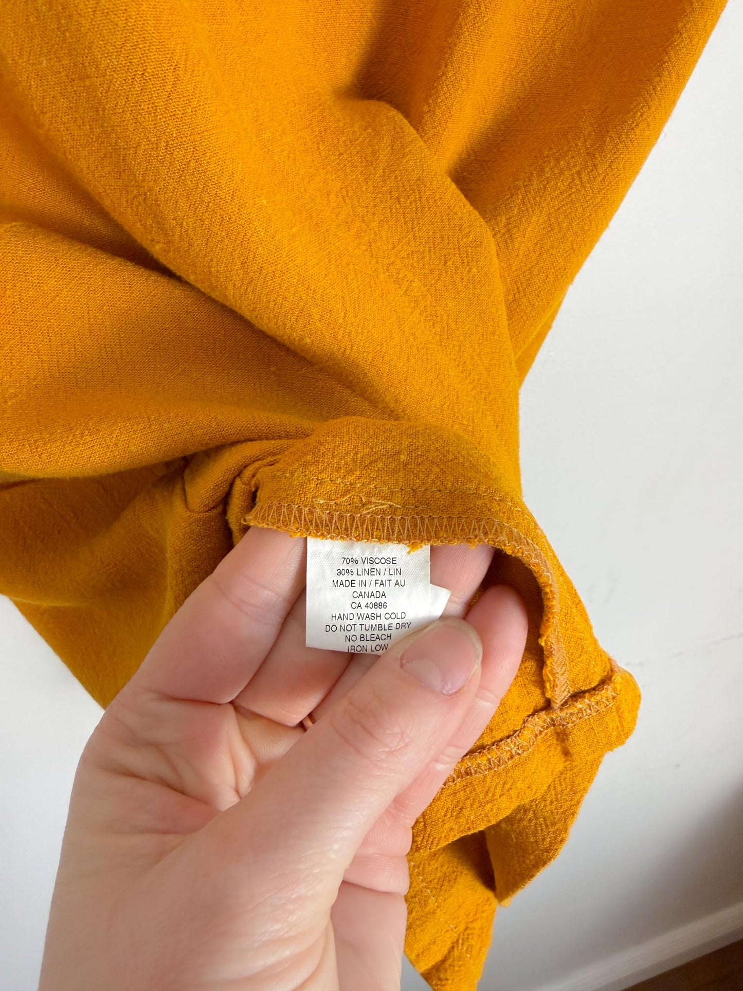 Eve Gravel Sustainable Linen Sleeveless Top in Mustard (Size S/M)