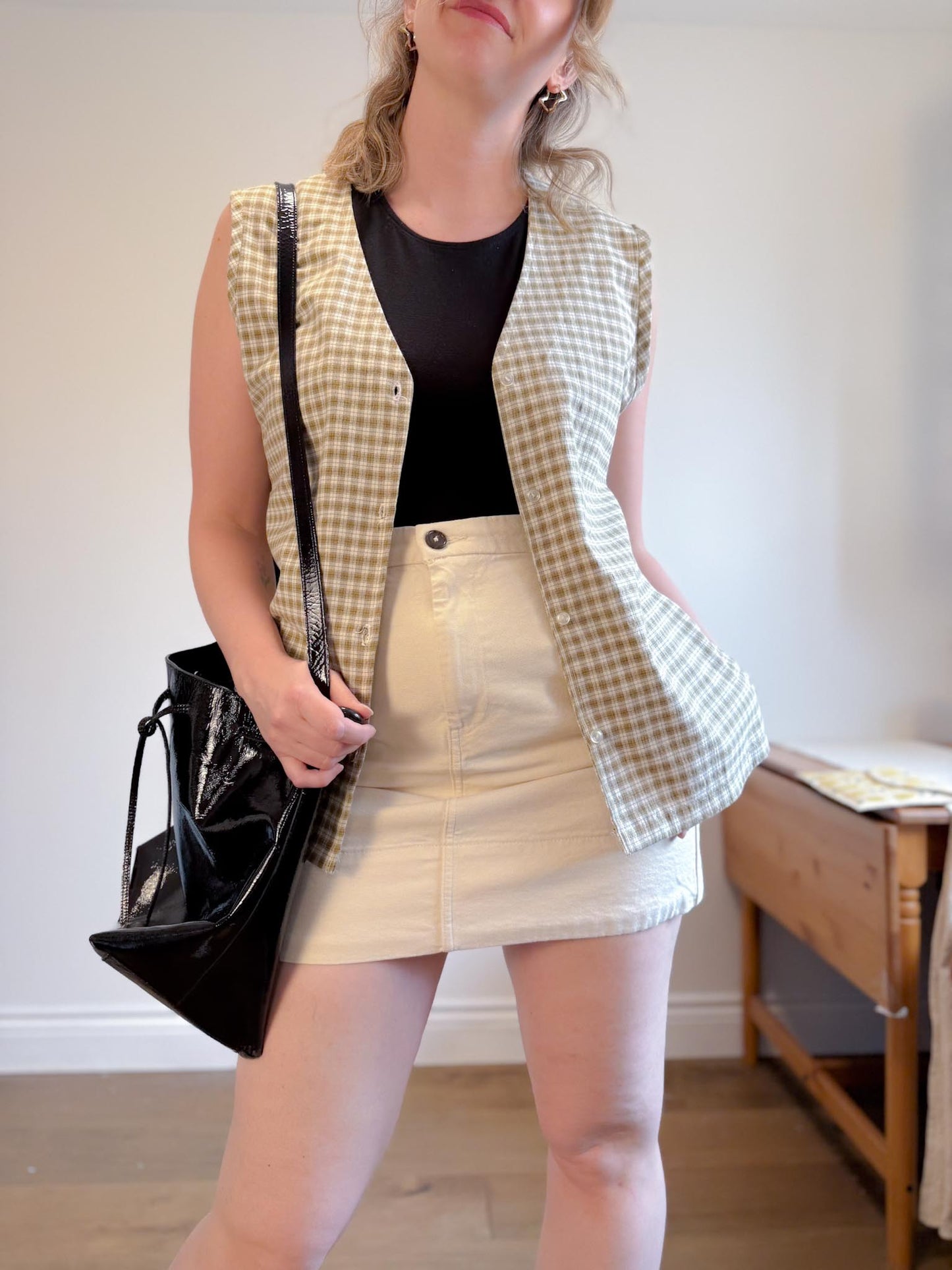 Vintage Plaid Vest (Size L/XL)