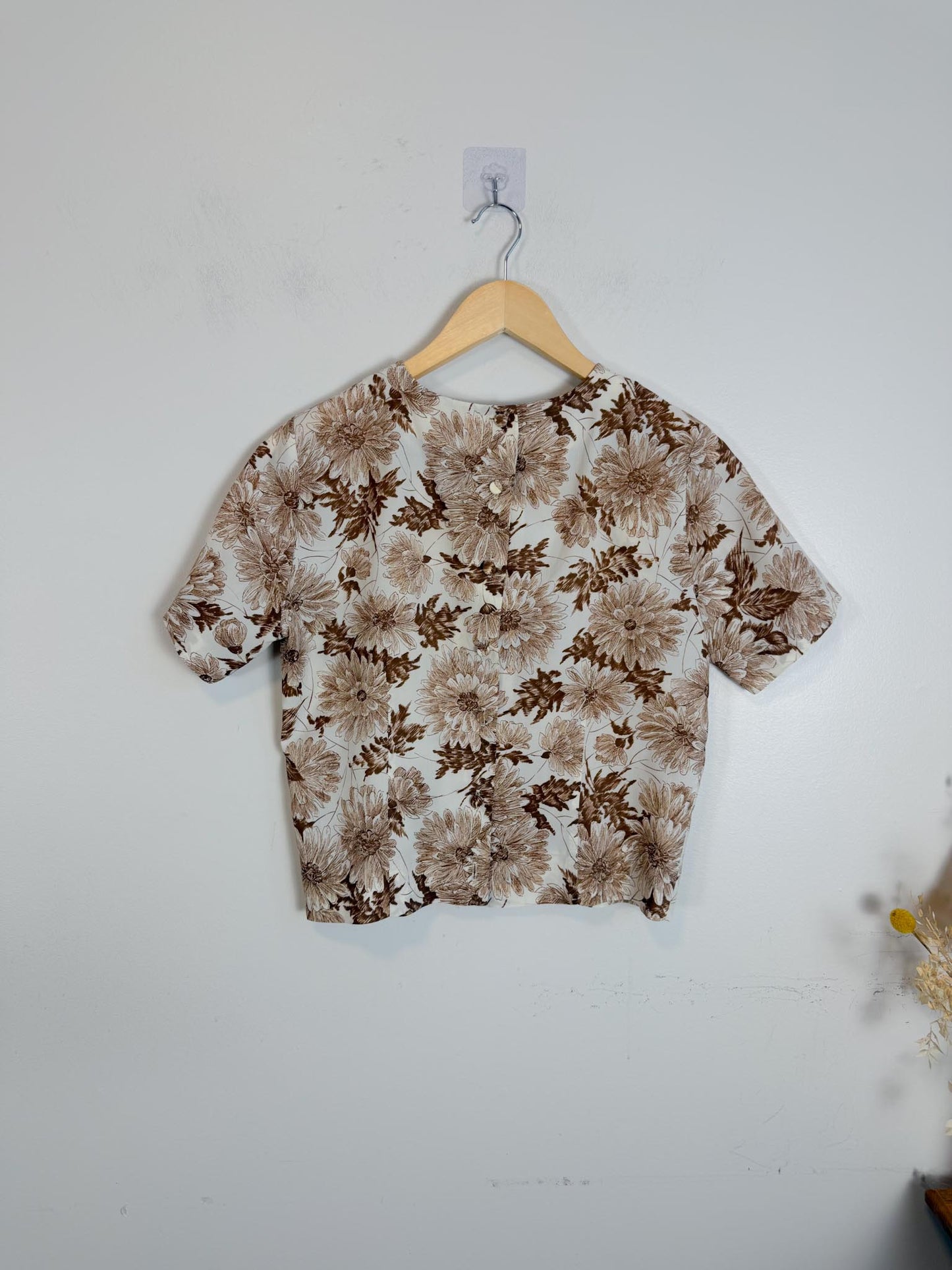 Vintage Cropped Floral Top (Size S)