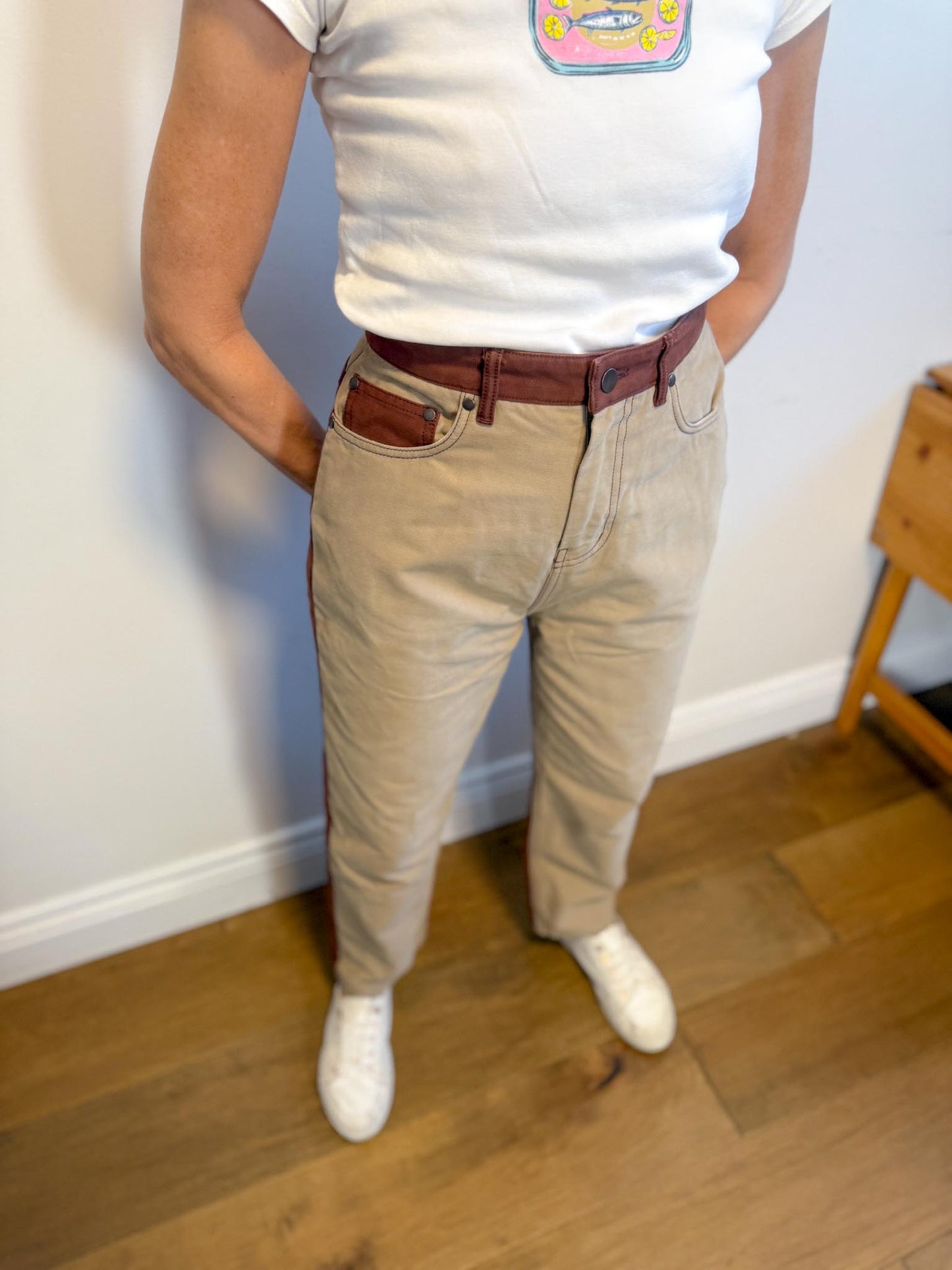 KOTN Slow Fashion” Indus Two Tone Brown Pant in Brown” (Size 28)