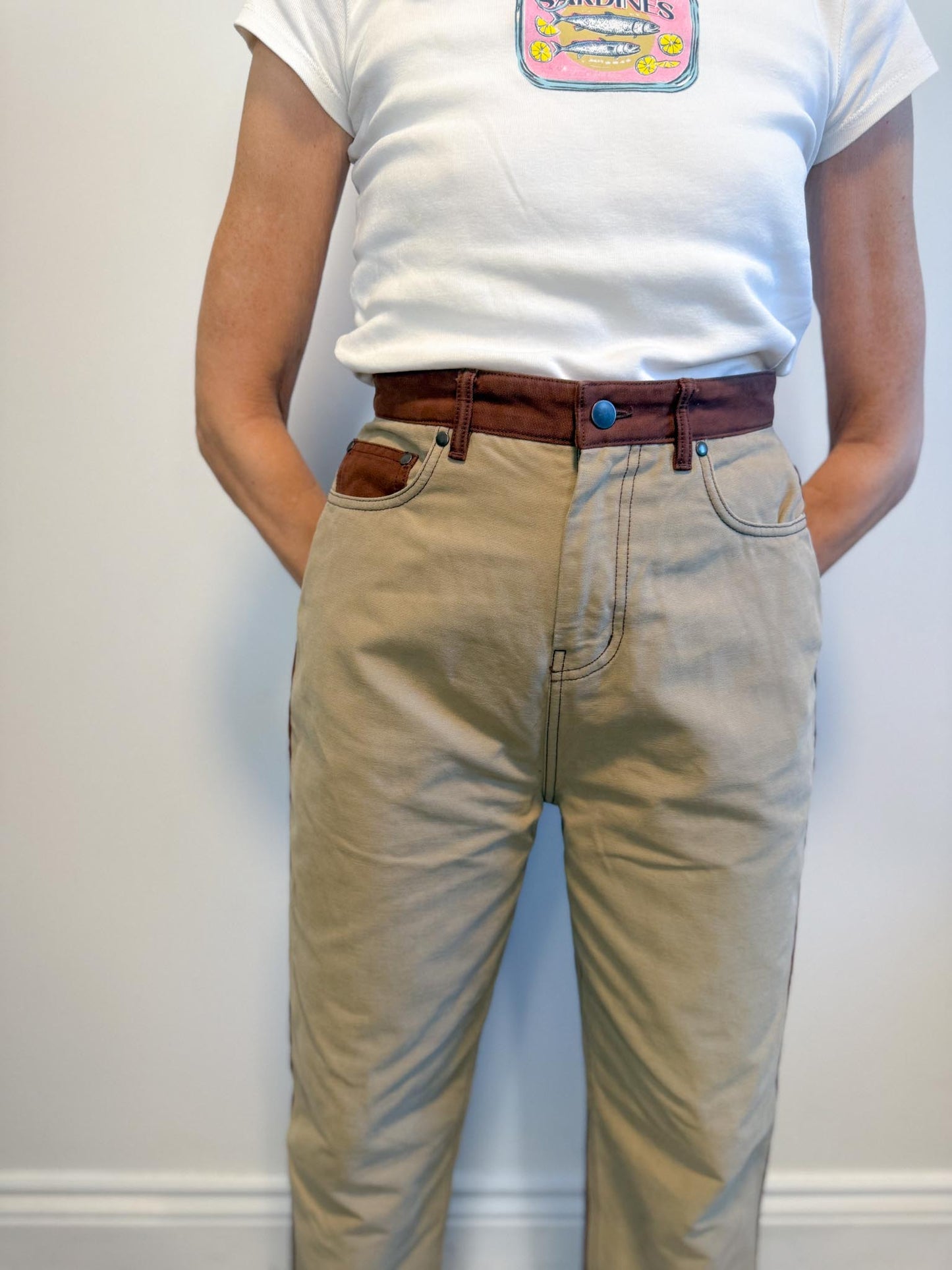KOTN Slow Fashion” Indus Two Tone Brown Pant in Brown” (Size 28)