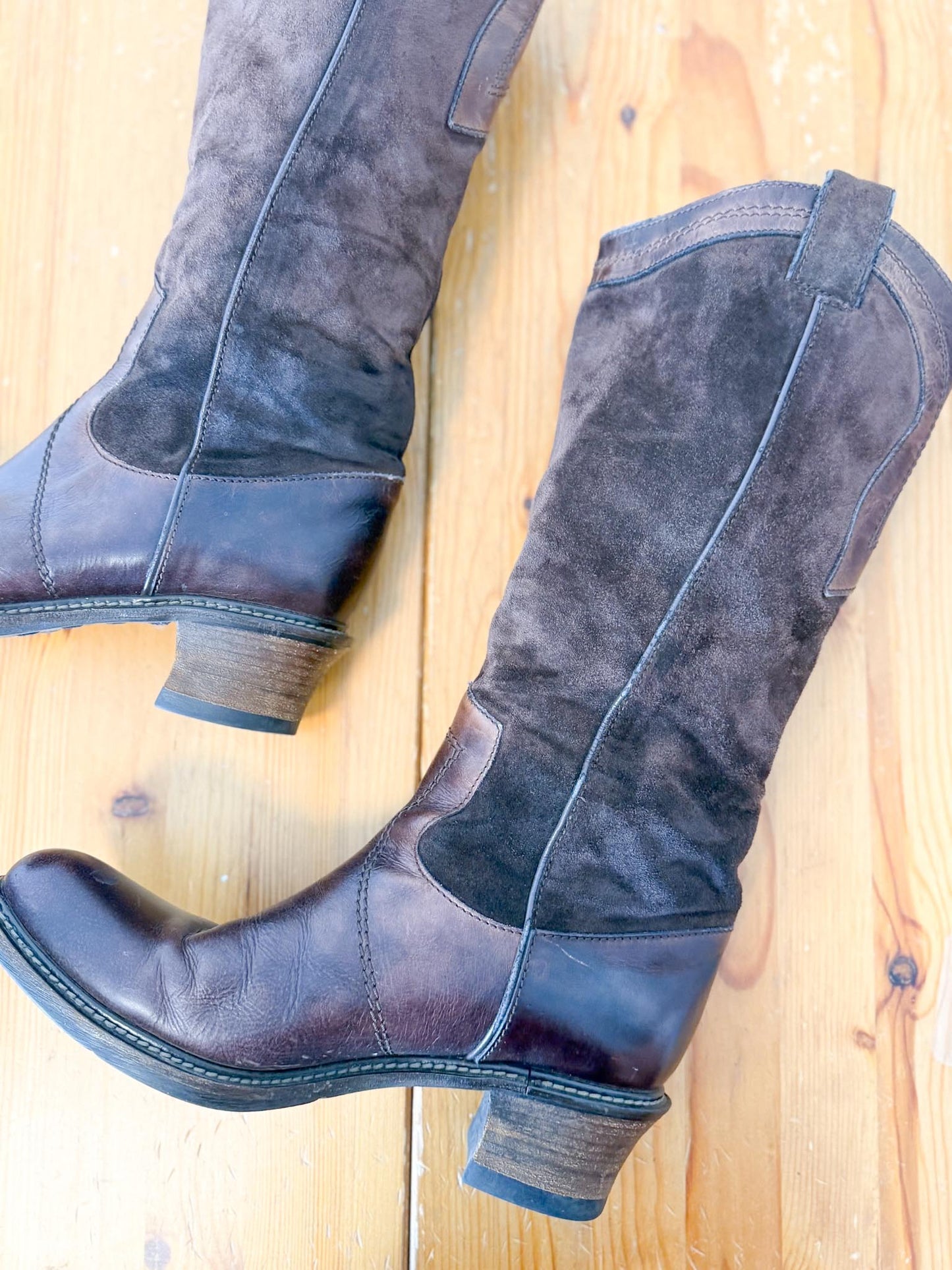 VIC MATIE Tall Brown Leather Boots (Size 39)
