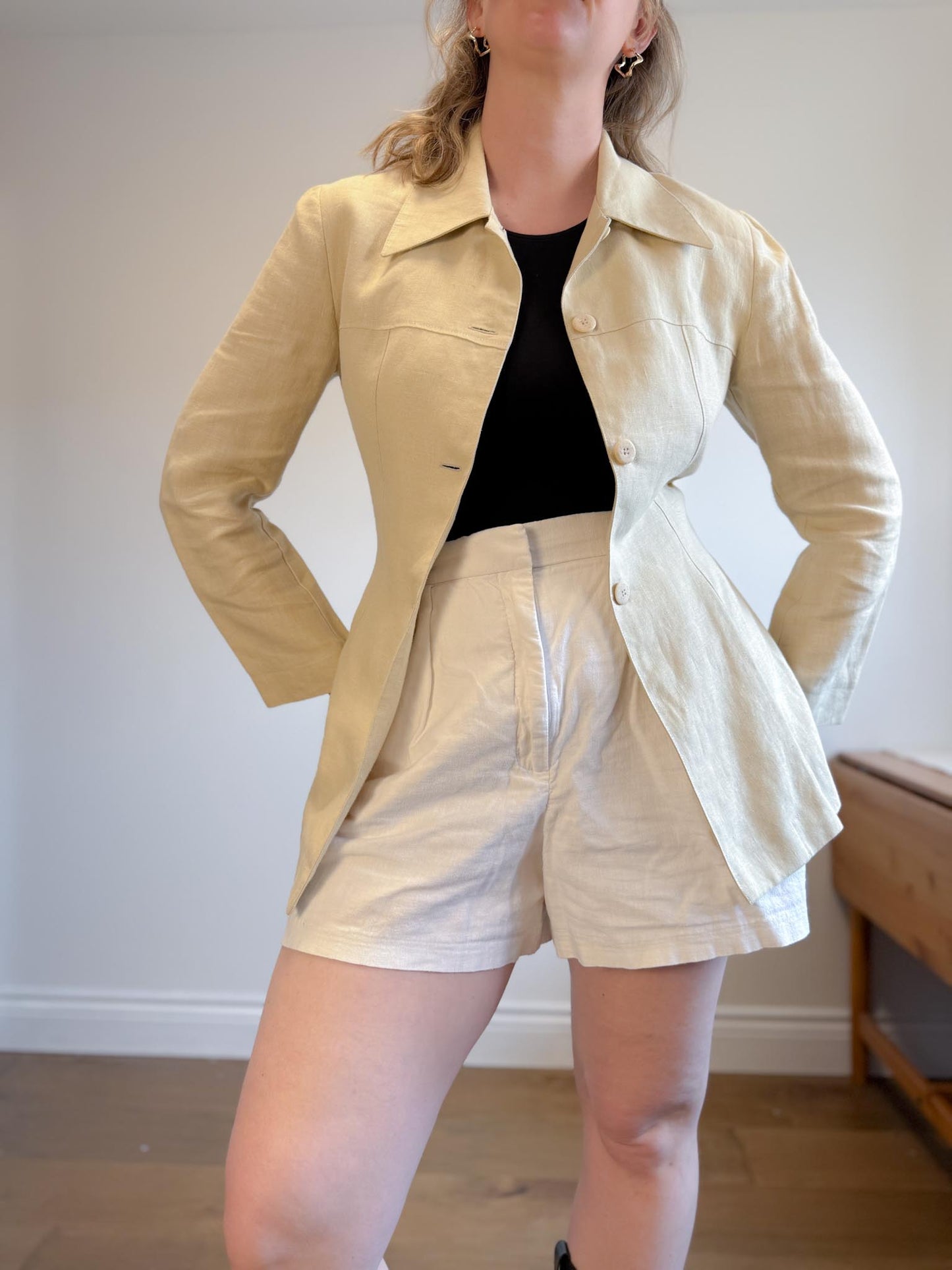 Vintage Yanagi Paris Linen Blazer (Size S)