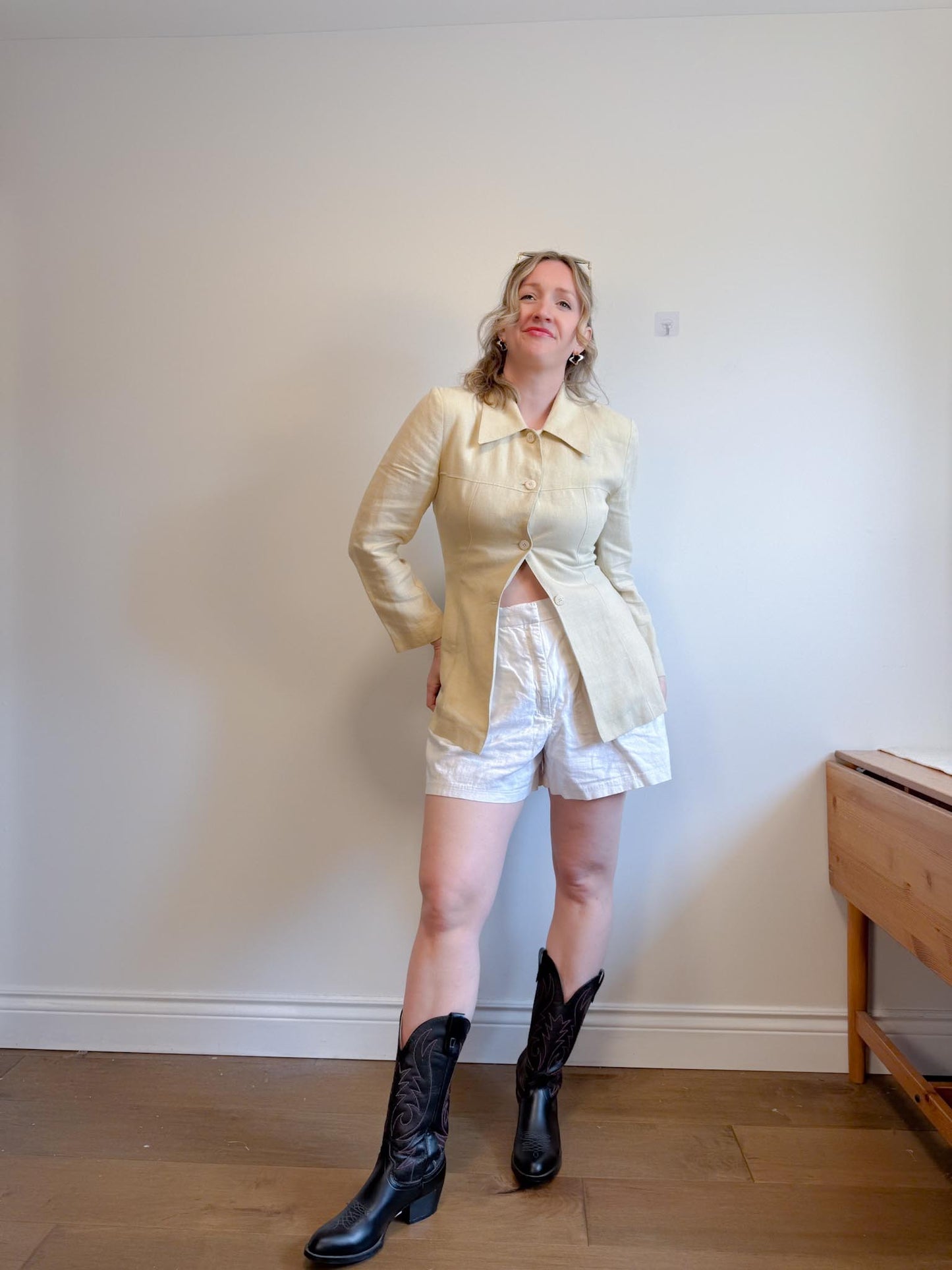 Vintage Yanagi Paris Linen Blazer (Size S)