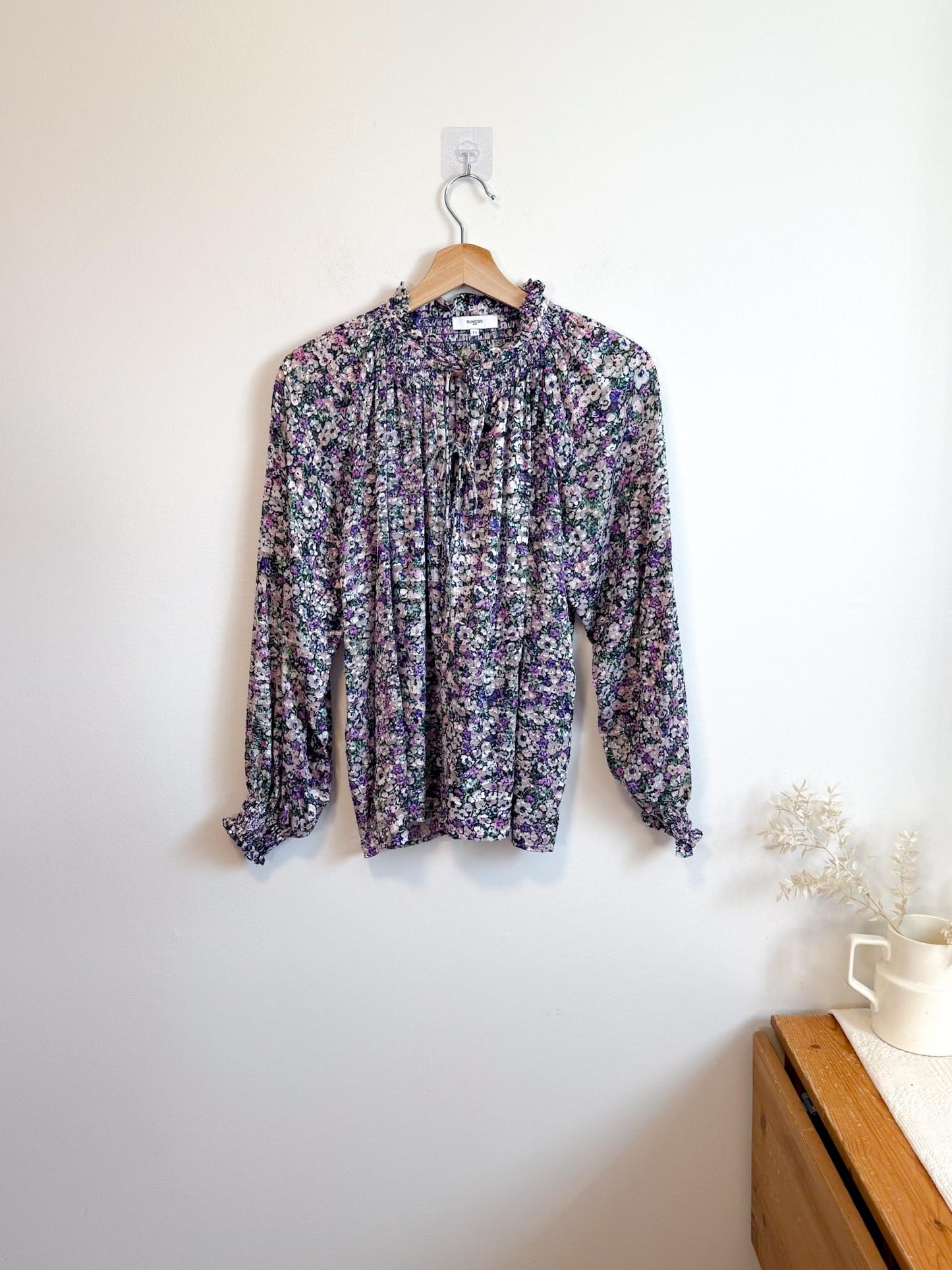 SUNCOO Paris Leony Blouse in Purple Floral (Size S-L)