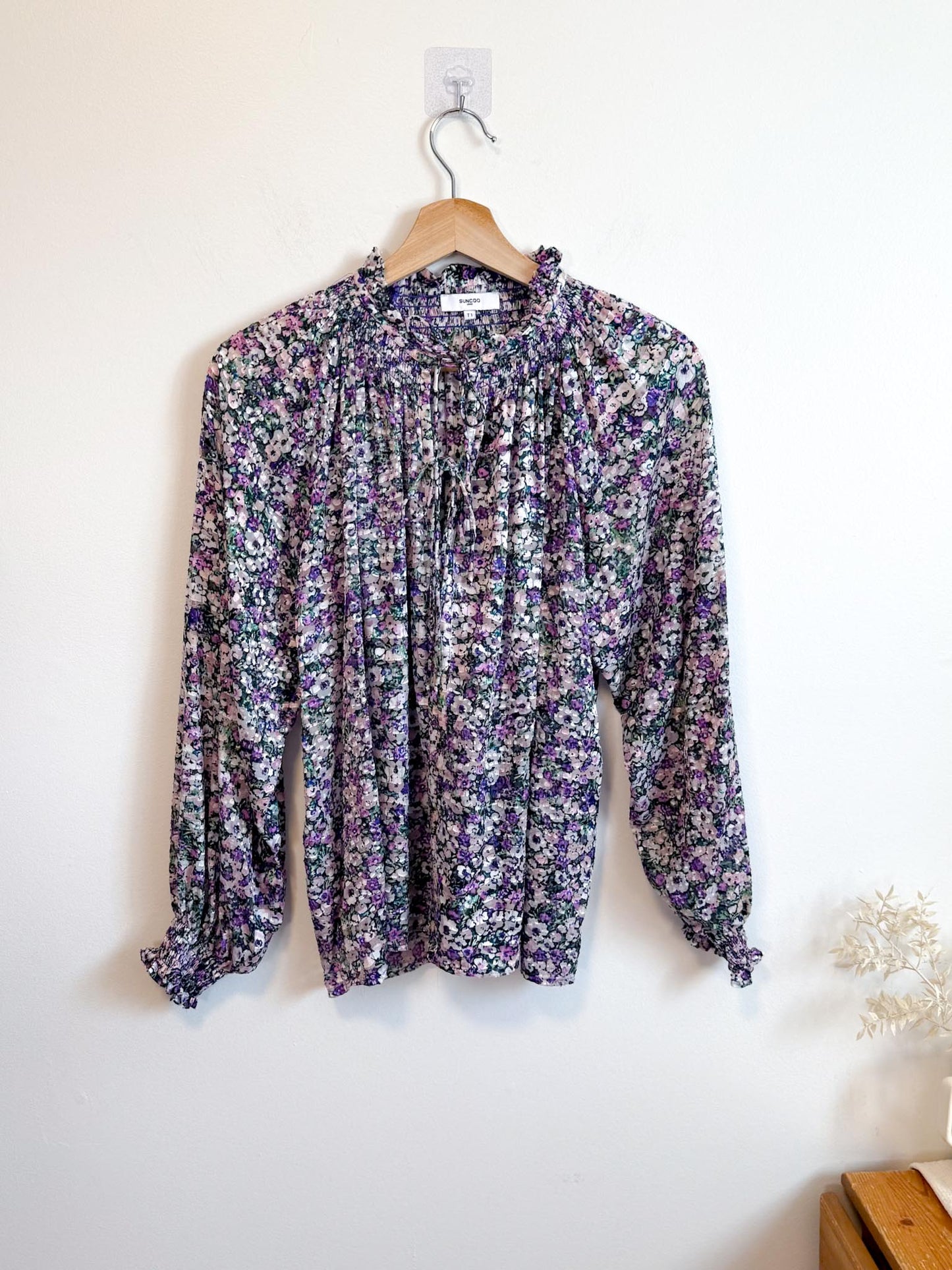 SUNCOO Paris Leony Blouse in Purple Floral (Size S-L)