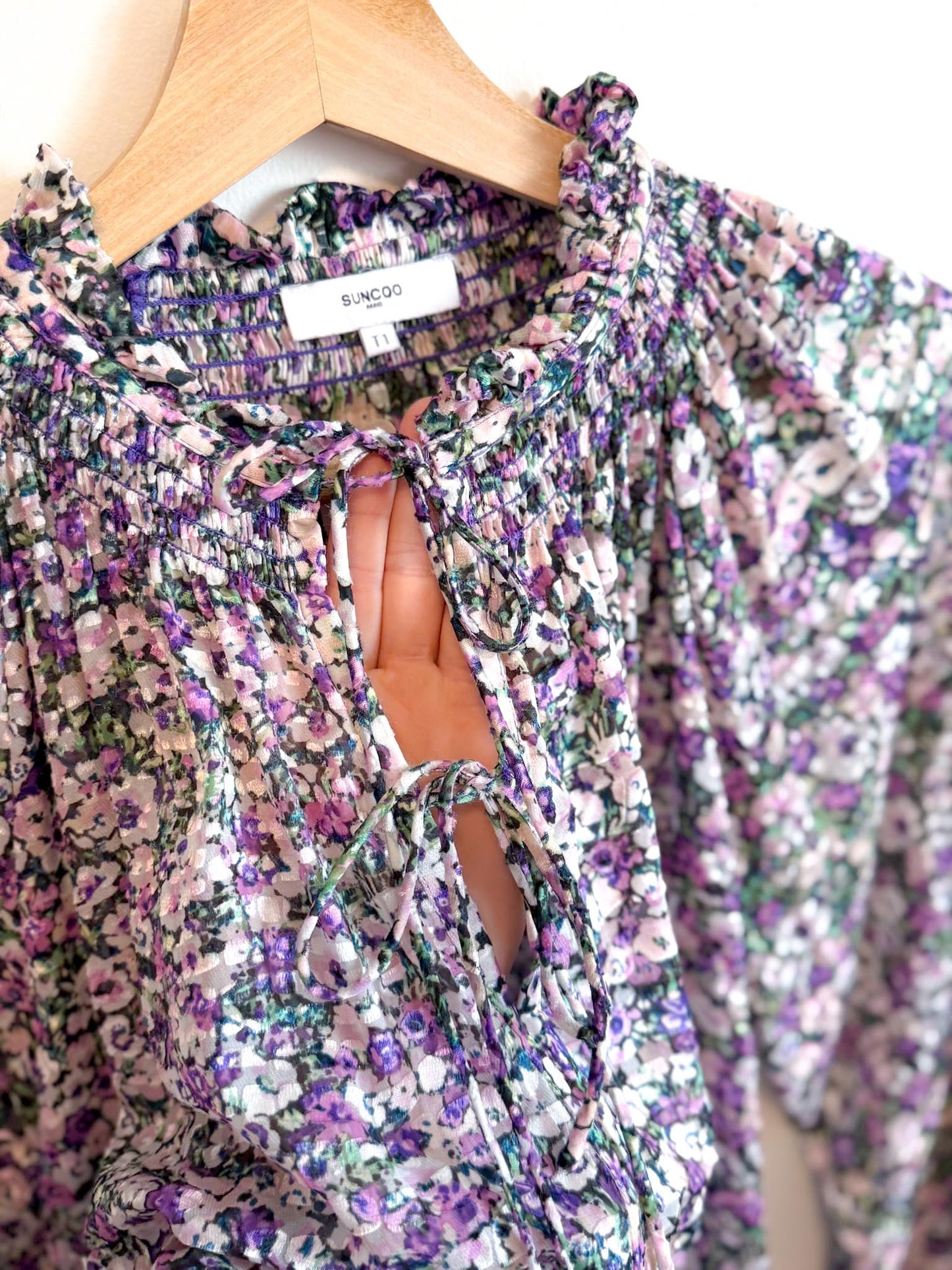 SUNCOO Paris Leony Blouse in Purple Floral (Size S-L)