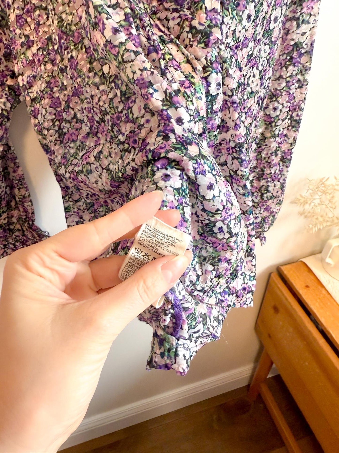 SUNCOO Paris Leony Blouse in Purple Floral (Size S-L)