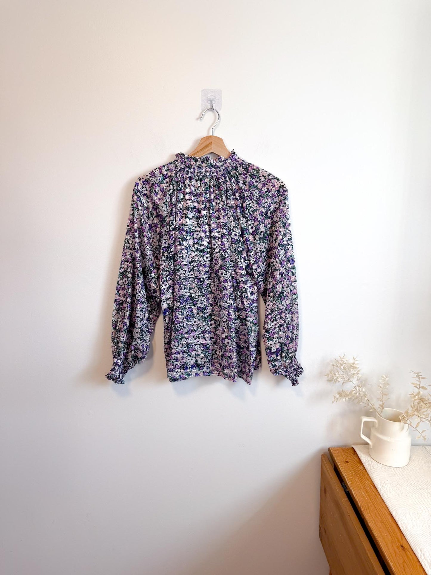SUNCOO Paris Leony Blouse in Purple Floral (Size S-L)