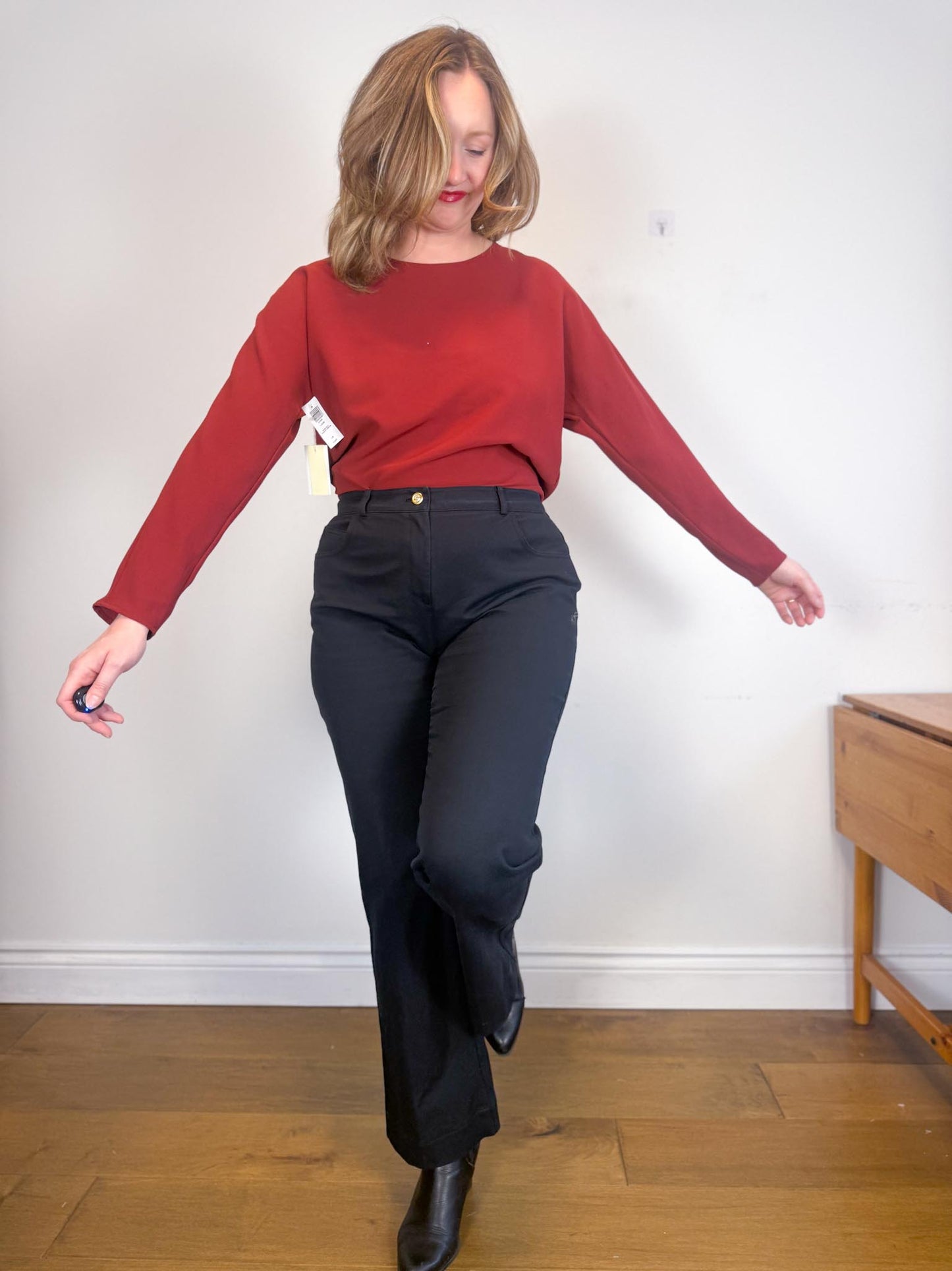 Wilfred Laon Blouse with Open Back in Row Red NWT (Size L)