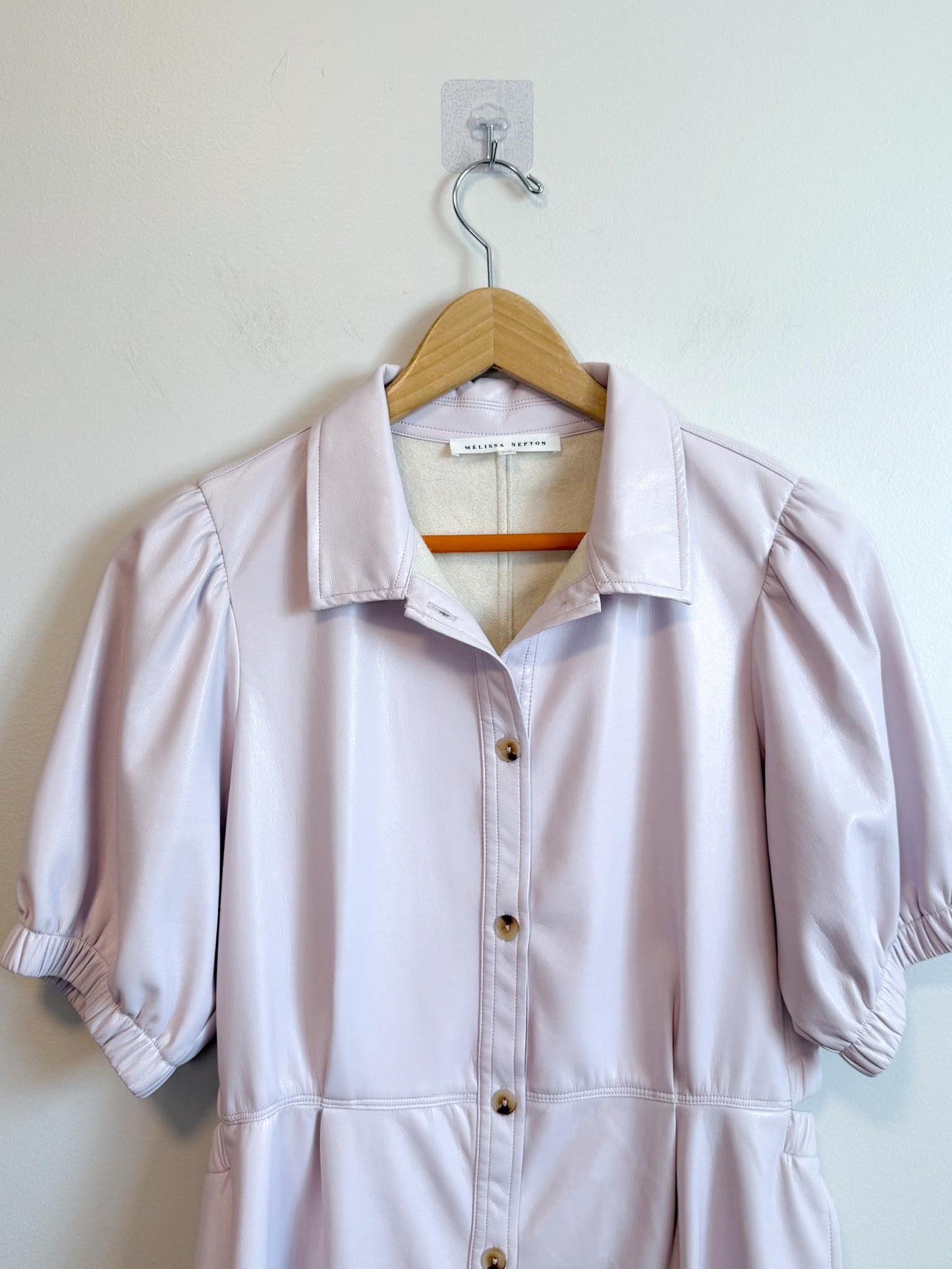 Melissa Nepton "Penelop Faux Leather Dress in Light Lilac" (Size L)