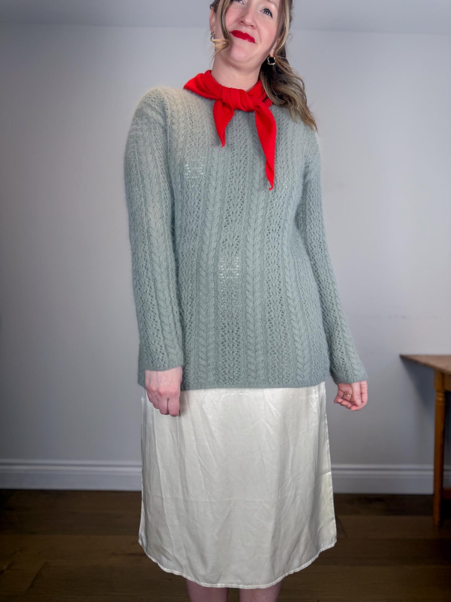 Vintage Angora & Wool Sweater in Grey (Size S)