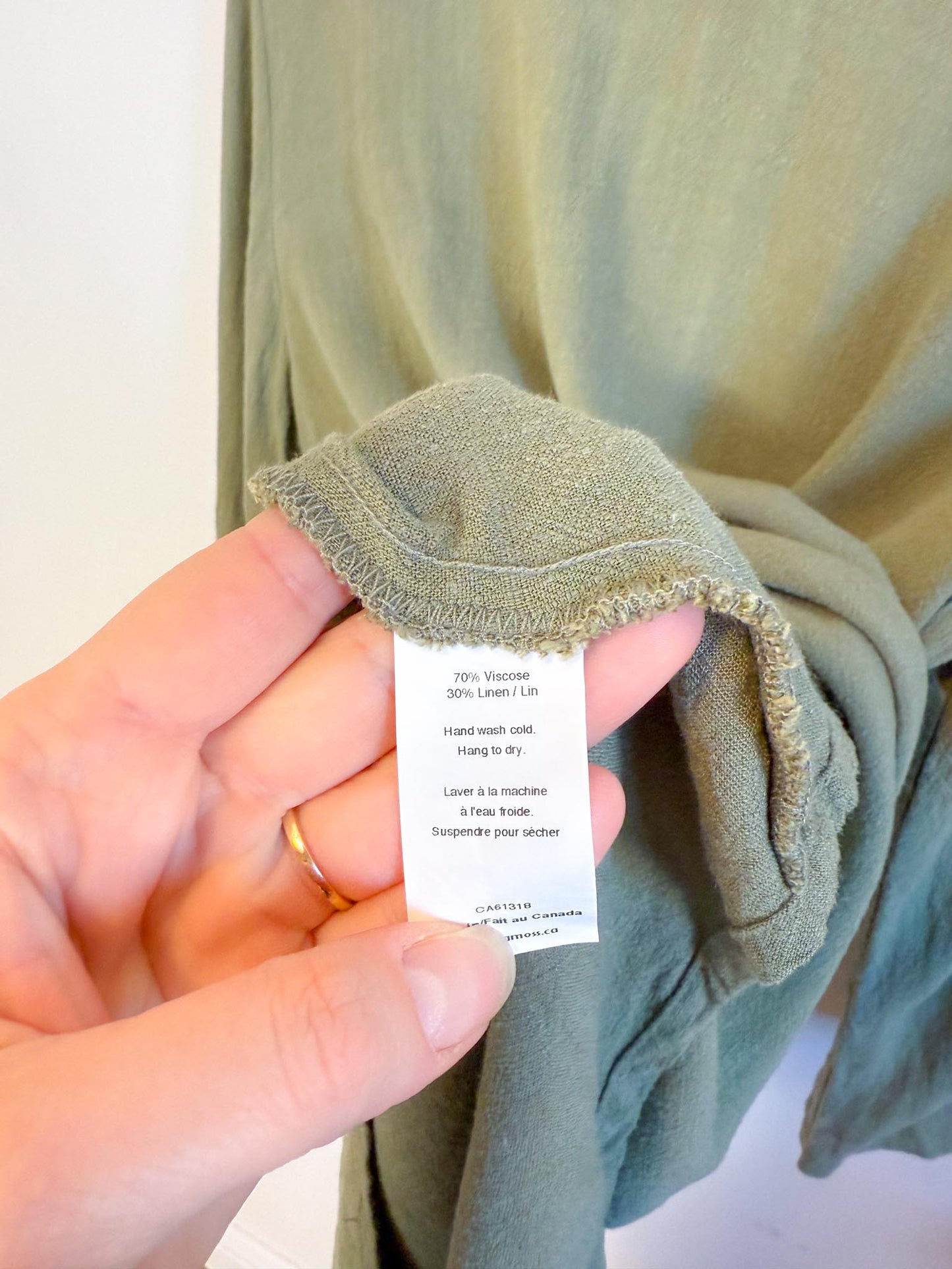 Amanda Moss Slow Fashion "The Neala Top in Sage Green" (Size M/L)